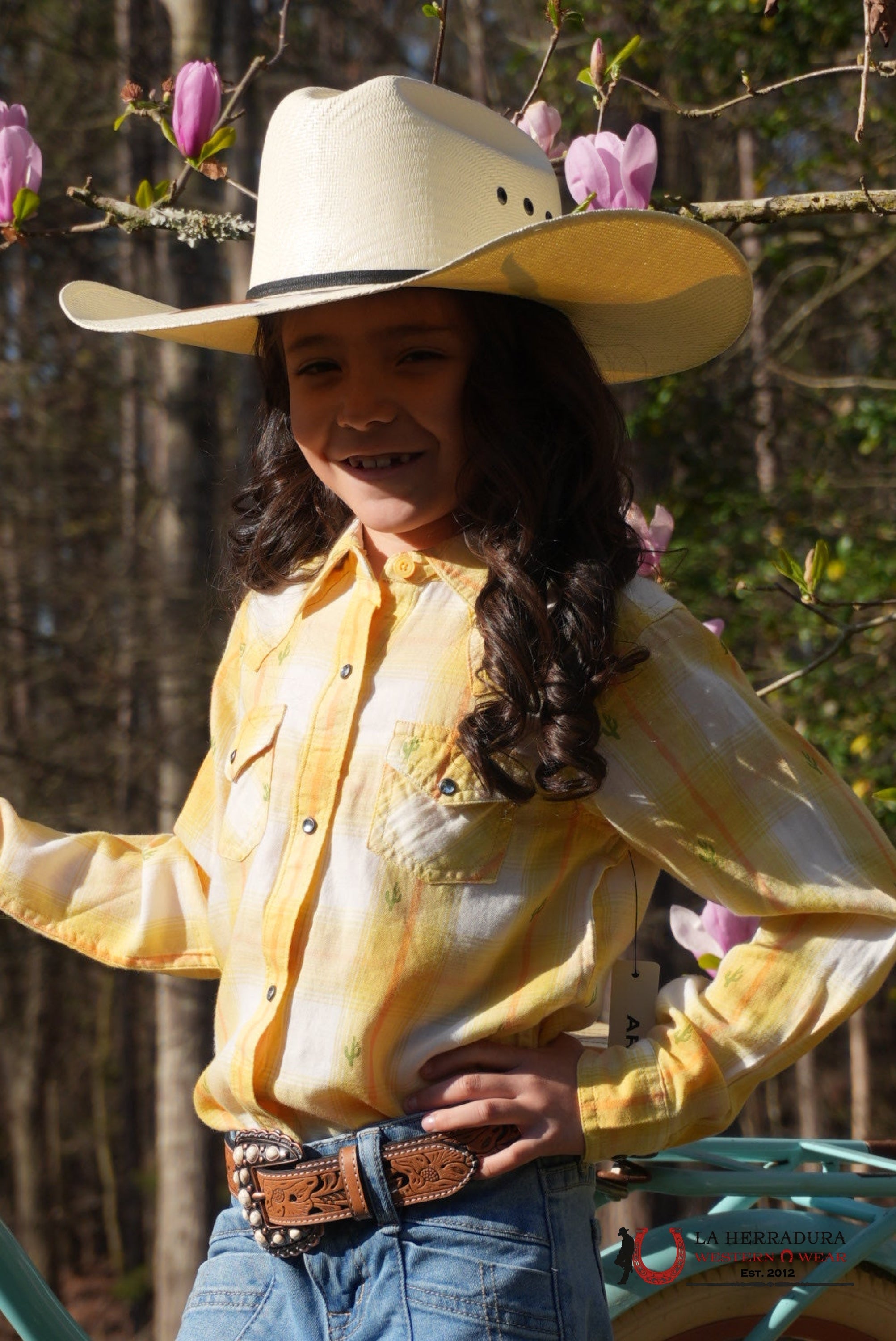 ARIAT KIDS SHIRT -GIRLS CACTUS DOBBY GLENROCK SNP 10048597 NIÑAS