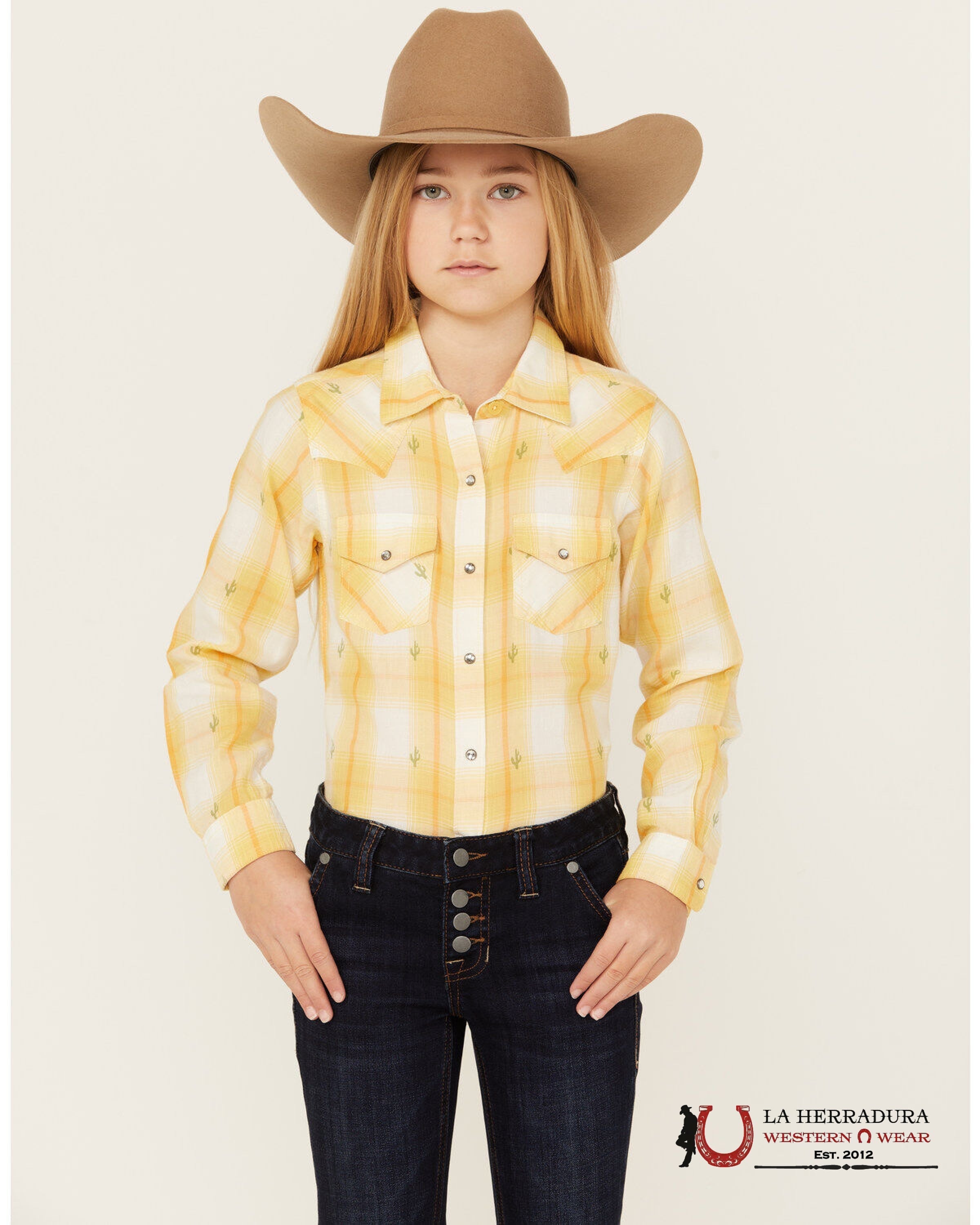 ARIAT KIDS SHIRT -GIRLS CACTUS DOBBY GLENROCK SNP 10048597 NIÑAS