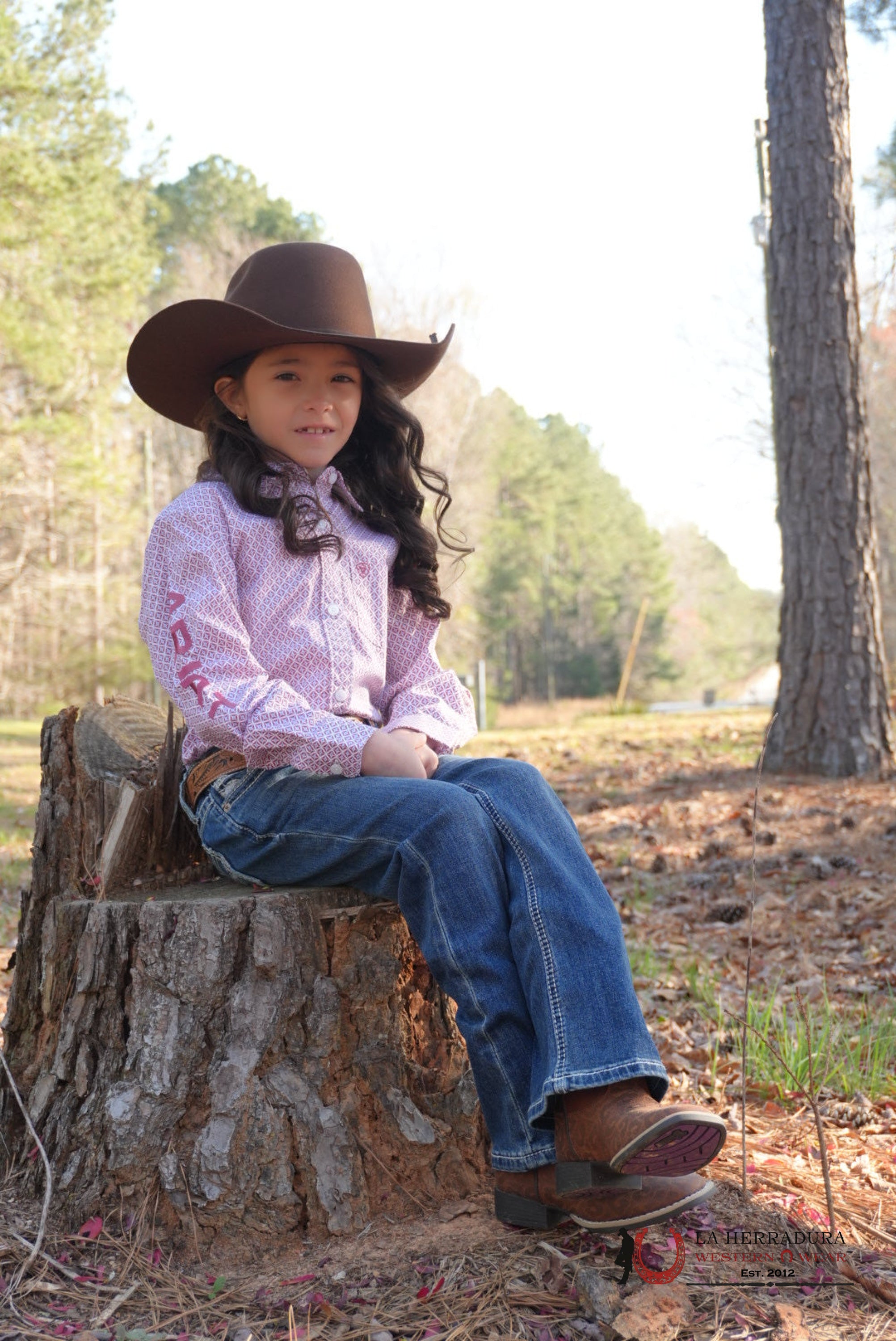 Ariat Team Kirby Long Sleeve Fineleigh Geo Print Girls Shirt - 4936 NIÑAS