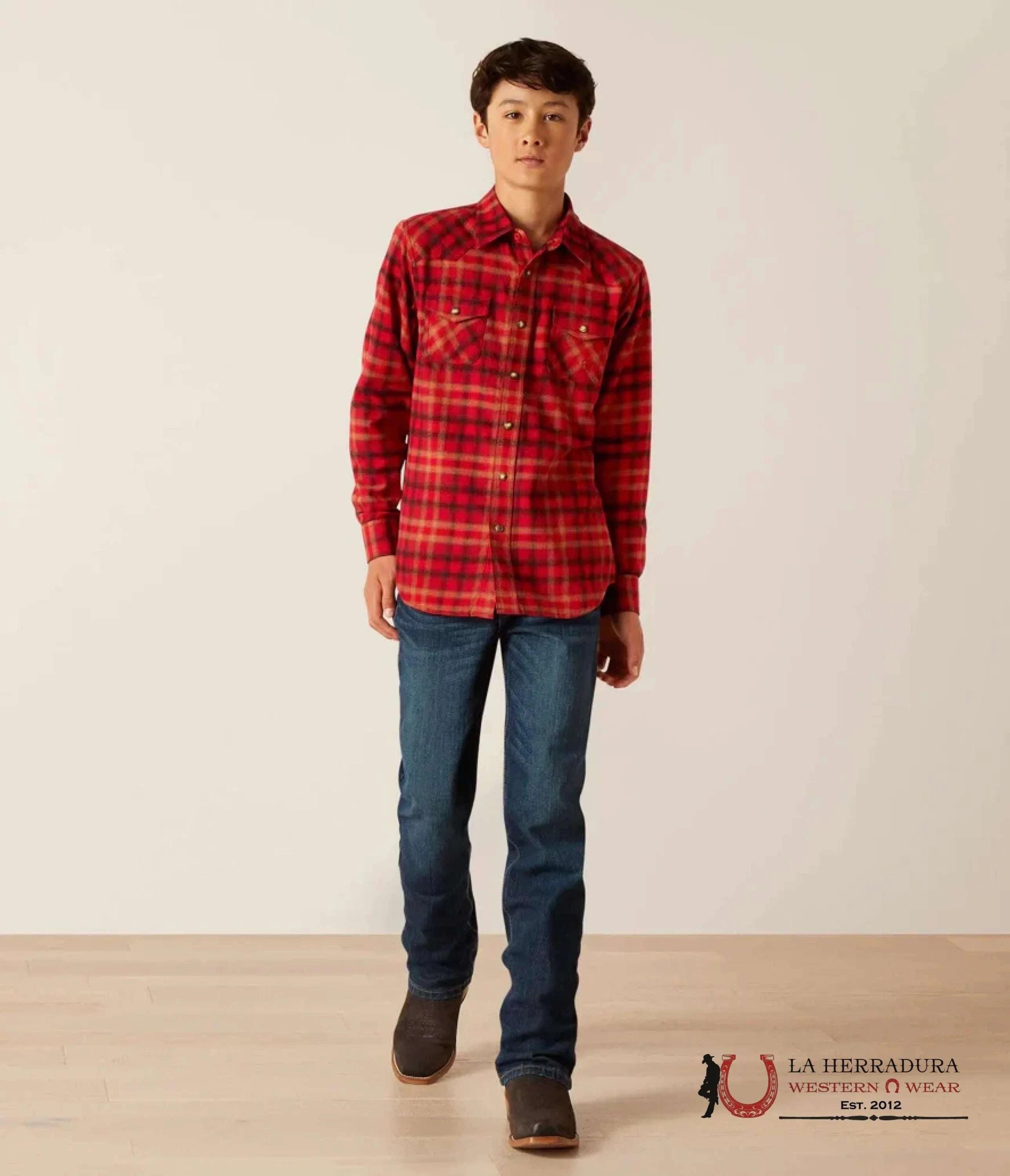 ARIAT KIDS RETRO FIT -BOYS CRANBERRY CRIMSON HEBER 10047301 NIÑOS
