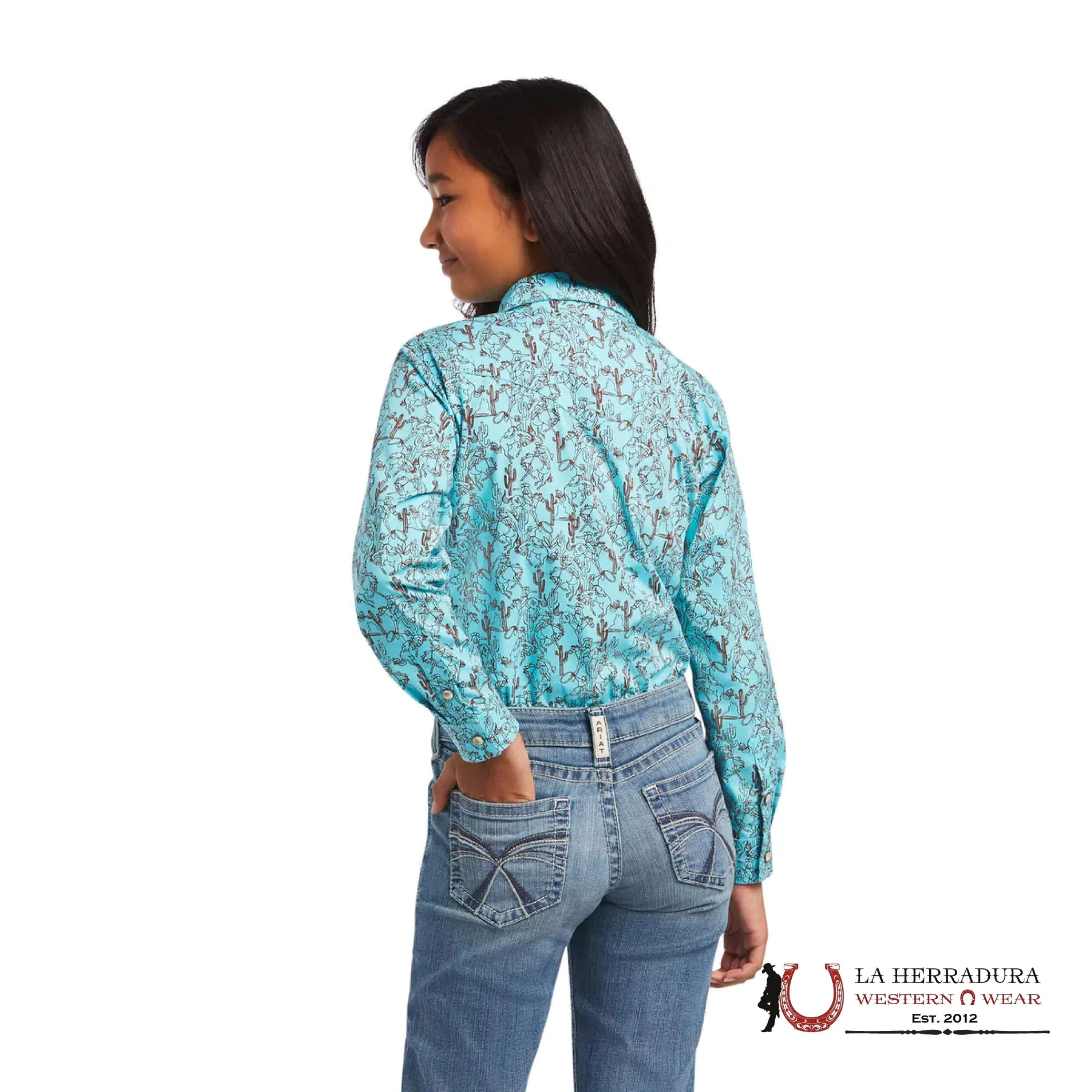ARIAT KIDS SHIRT -AMAZONITE BUCKING BRONC 10040631 NIÑOS