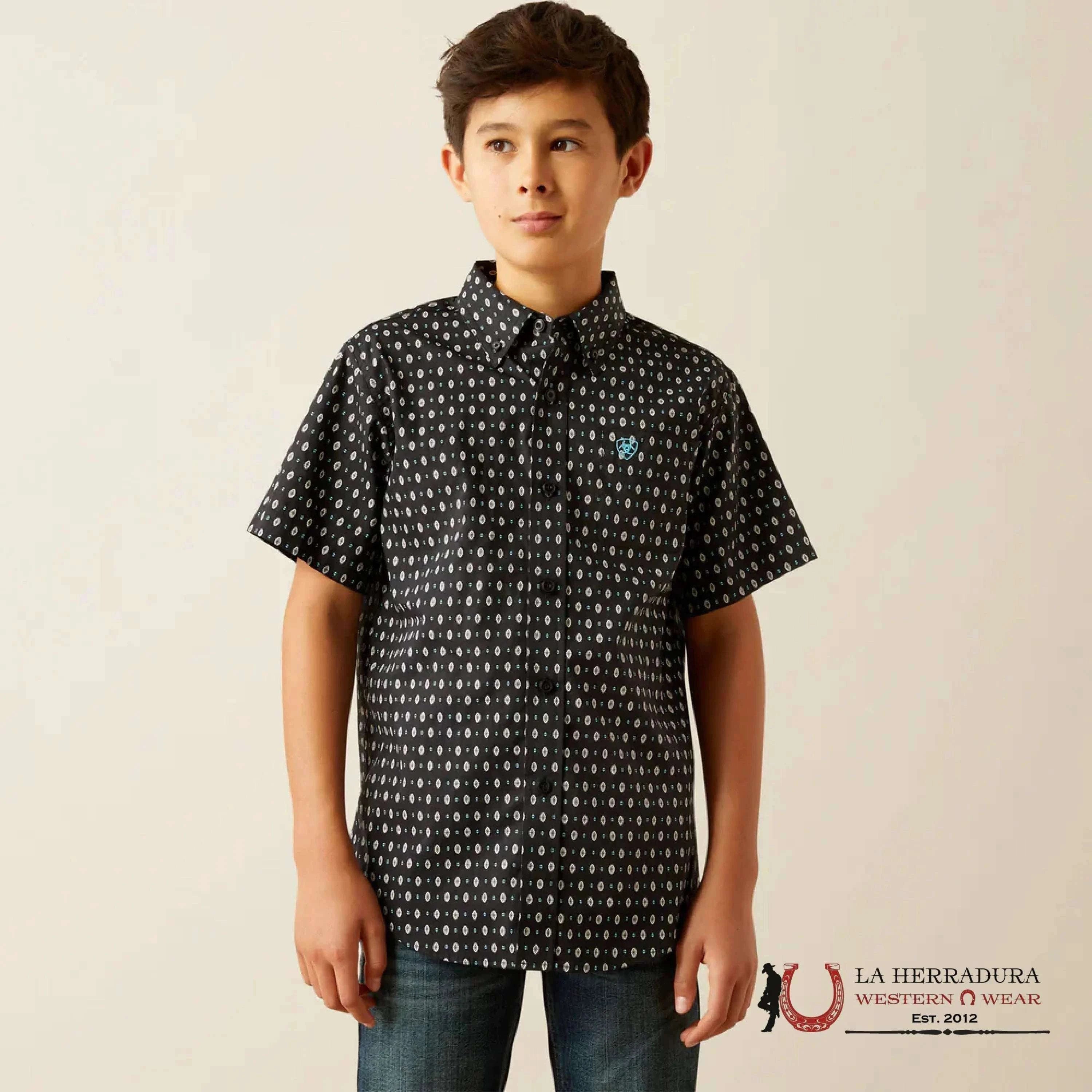 ARIAT KIDS SHIRT - BLACK STEELIE SS 10058699 NIÑOS