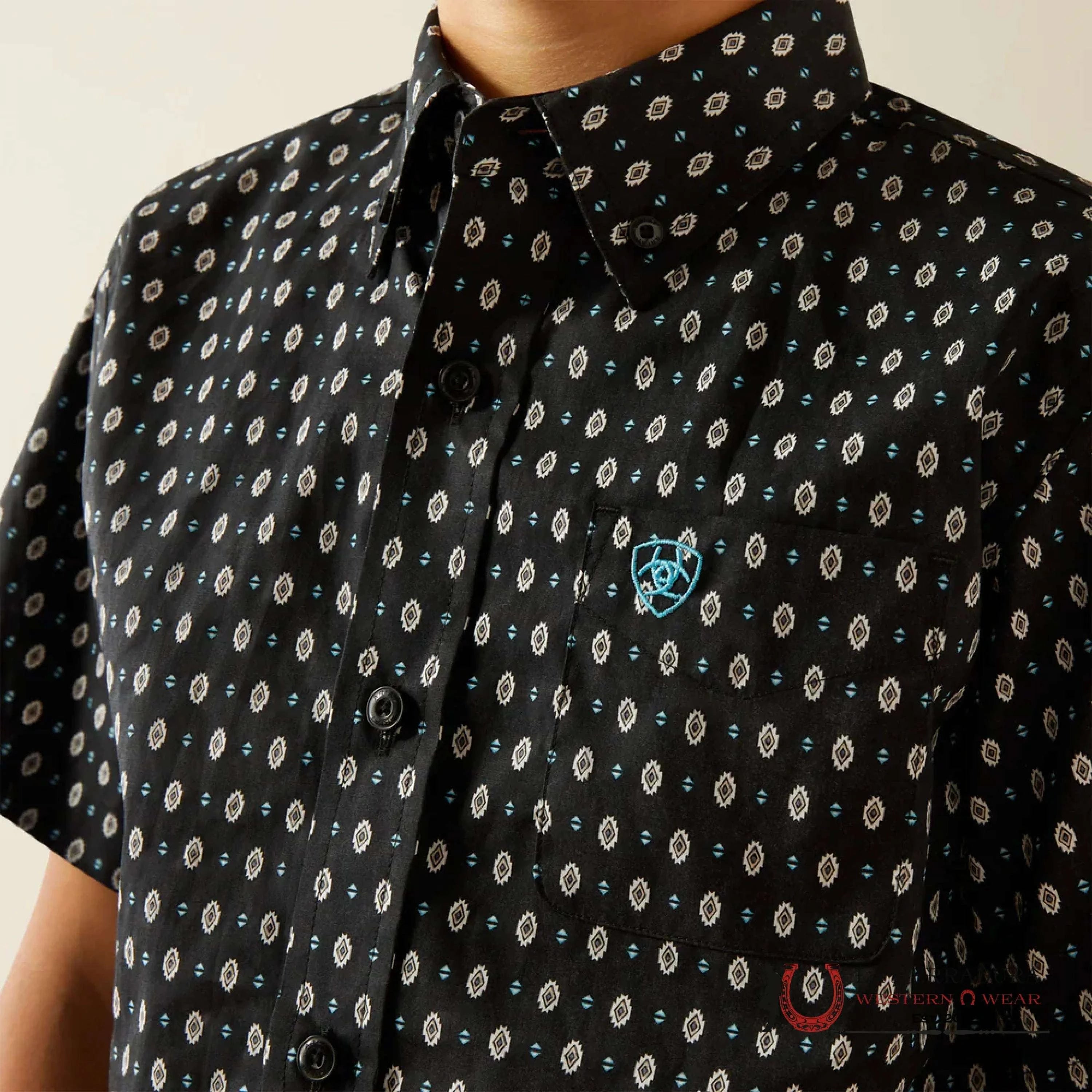 ARIAT KIDS SHIRT - BLACK STEELIE SS 10058699 NIÑOS