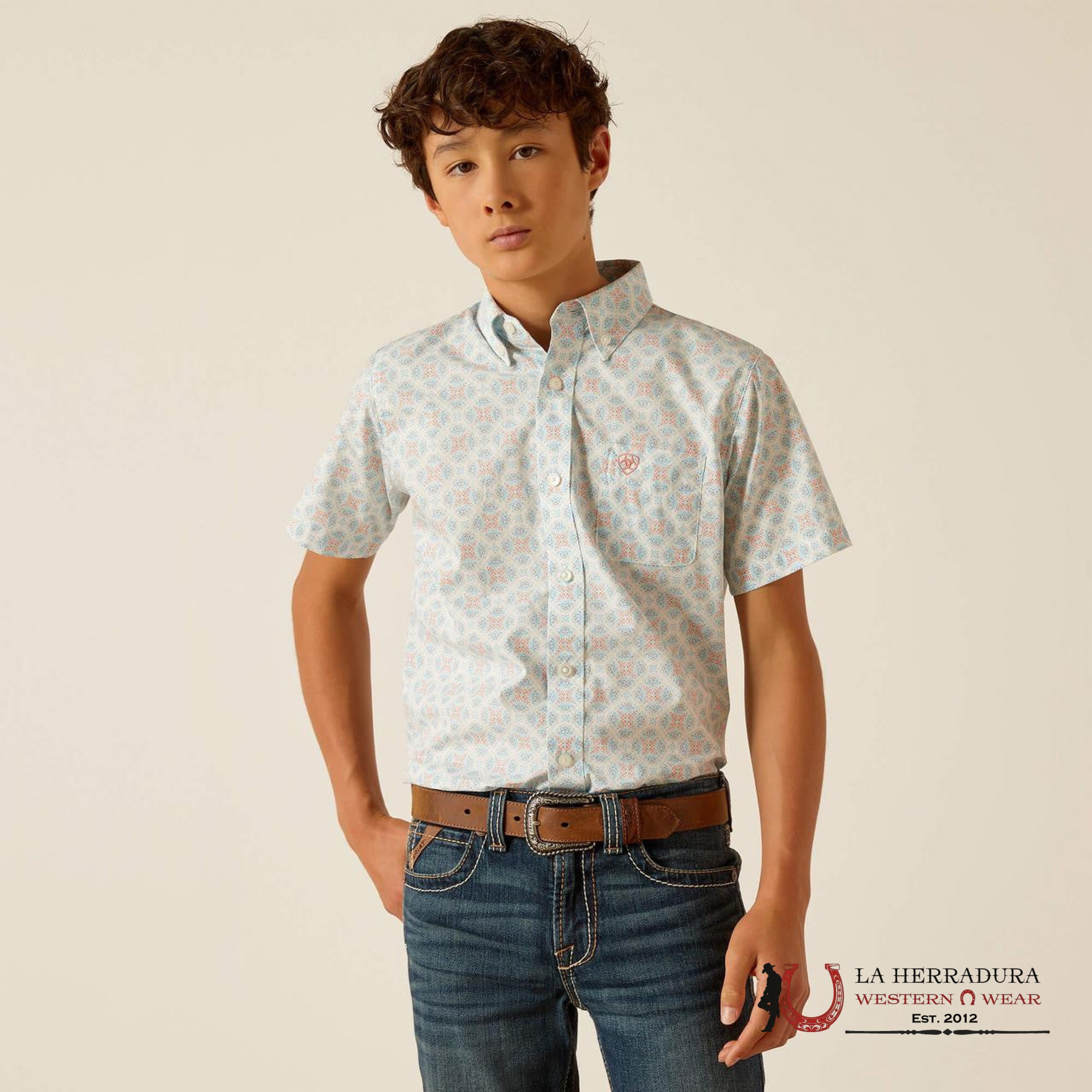ARIAT KIDS SHIRT -BOYS AQUA KAI SS 10048662 NIÑOS