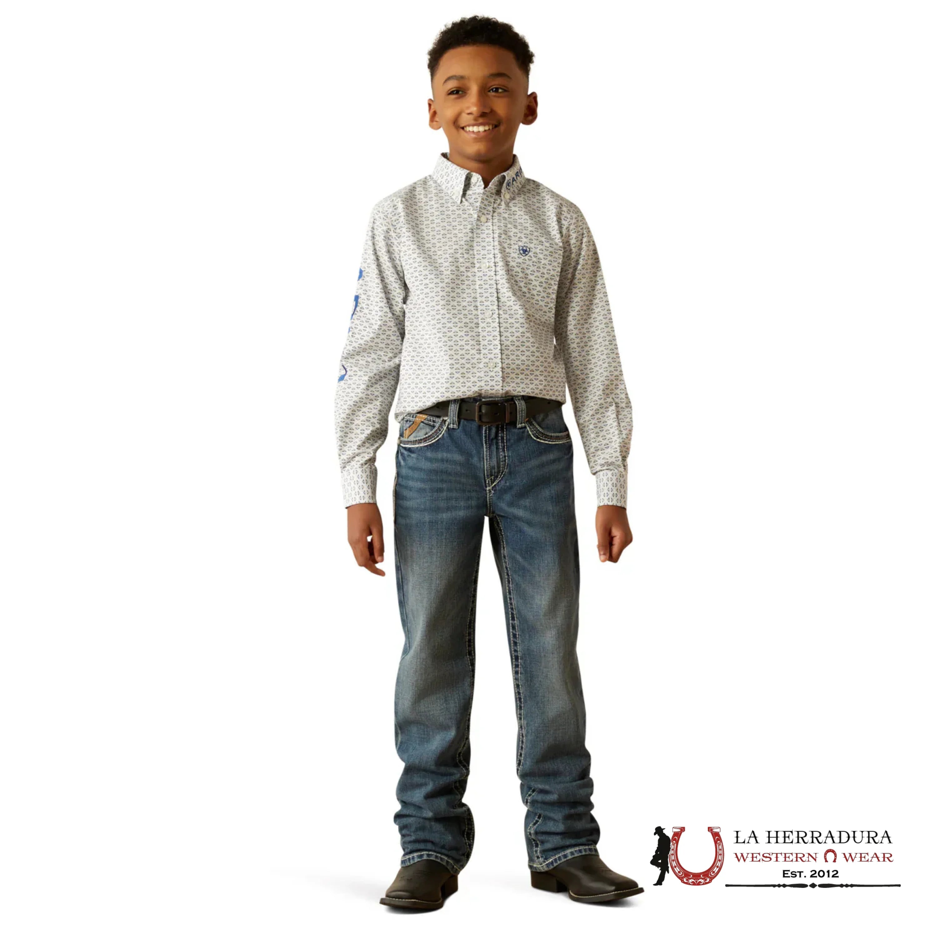 ARIAT KIDS SHIRT -BOYS BLUE/NAVY TEAM DREW 10054796 NIÑOS