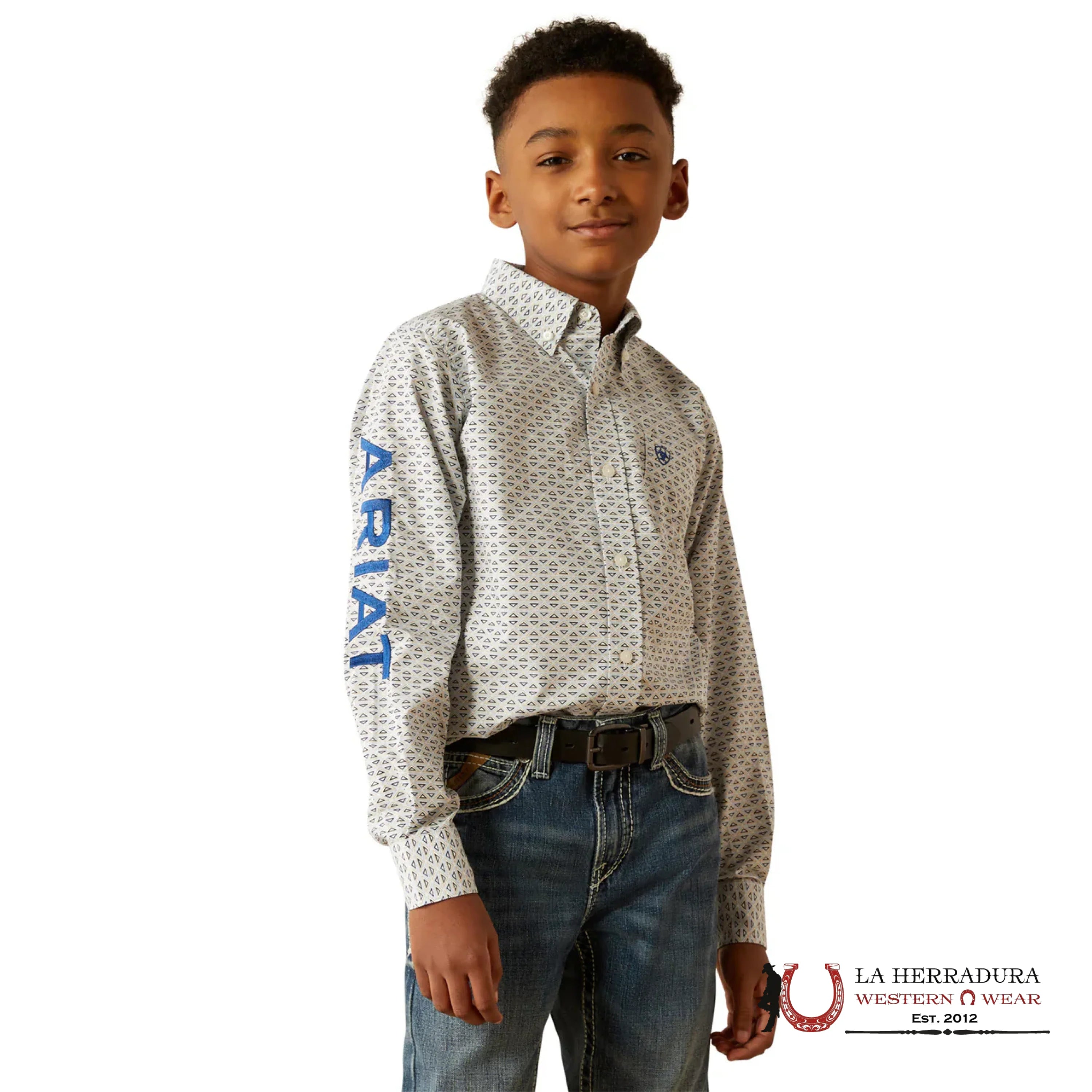 ARIAT KIDS SHIRT -BOYS BLUE/NAVY TEAM DREW 10054796 NIÑOS