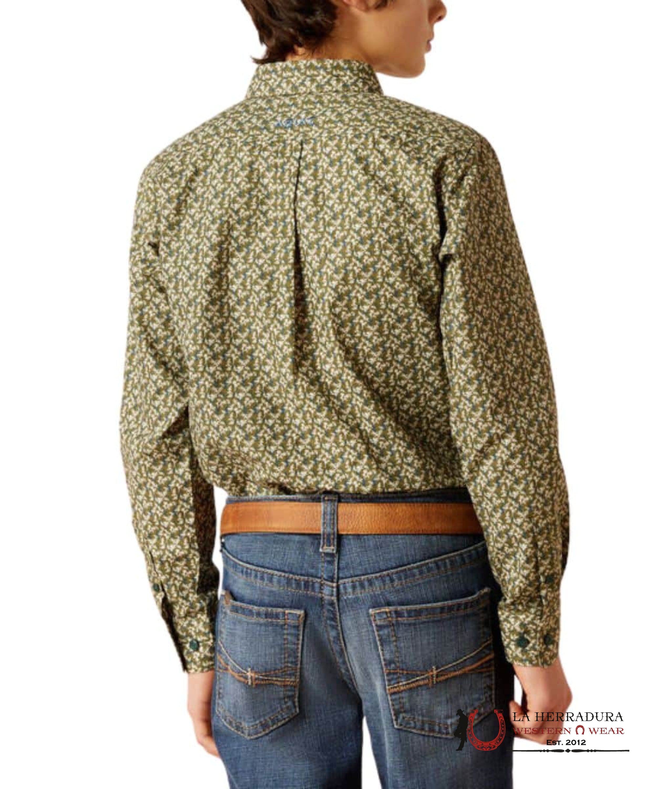 ARIAT KIDS SHIRT -BOYS CAPULET OLIVE BOWEN LS 10046430 NIÑOS