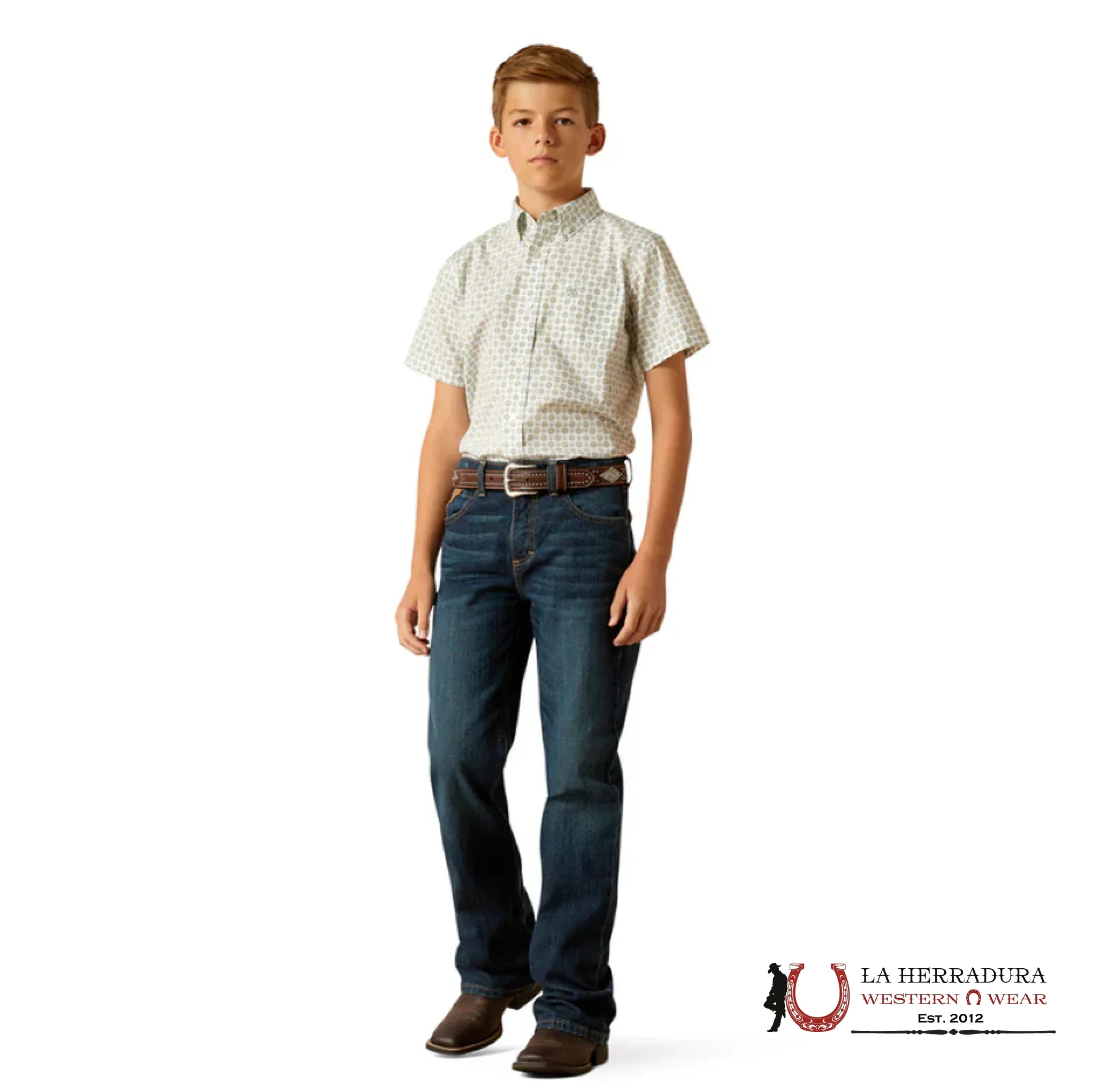 ARIAT KIDS SHIRT -BOYS GREEN EDUARDO 10051407 NIÑOS