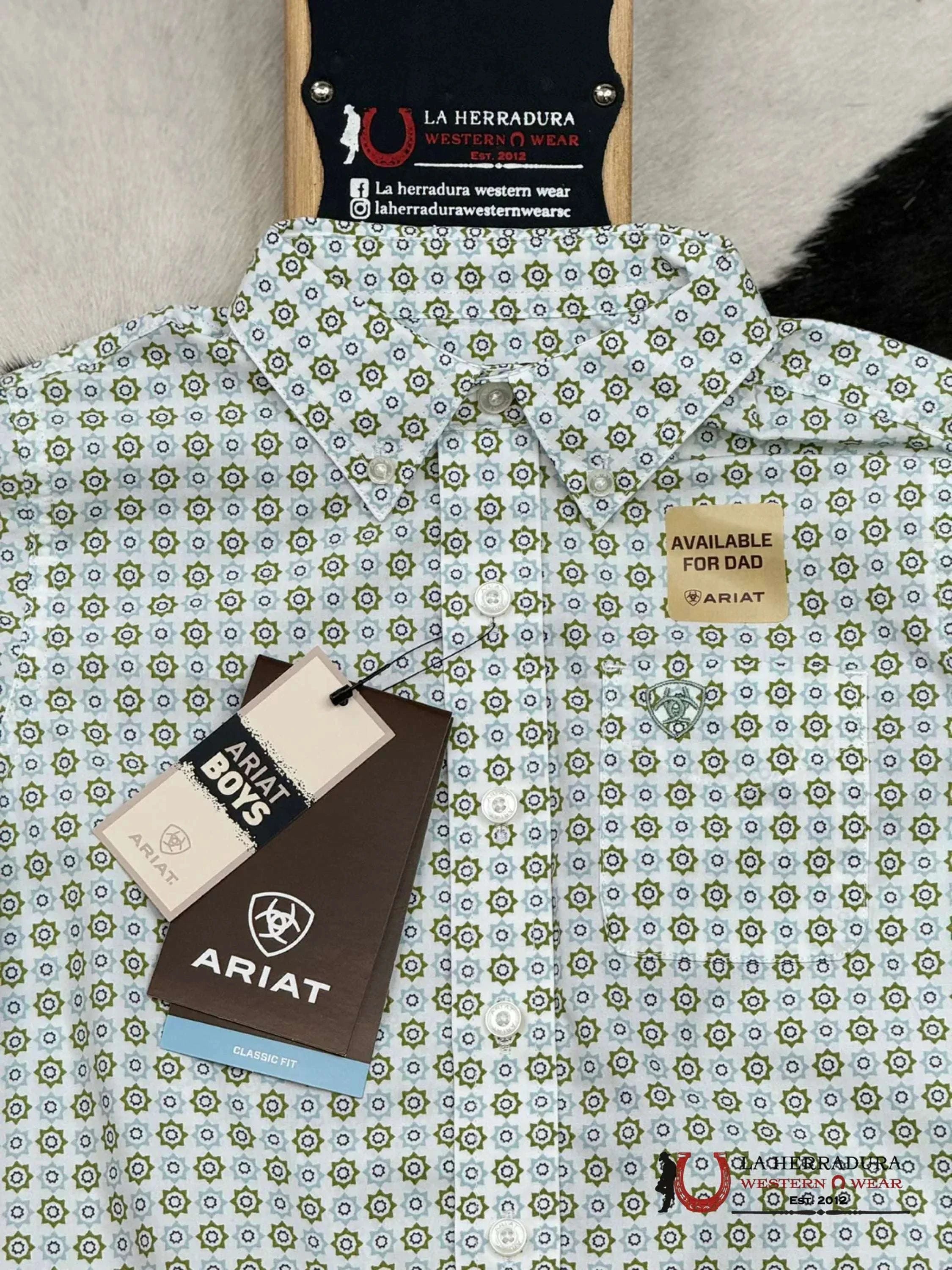 ARIAT KIDS SHIRT -BOYS GREEN EDUARDO 10051407 NIÑOS