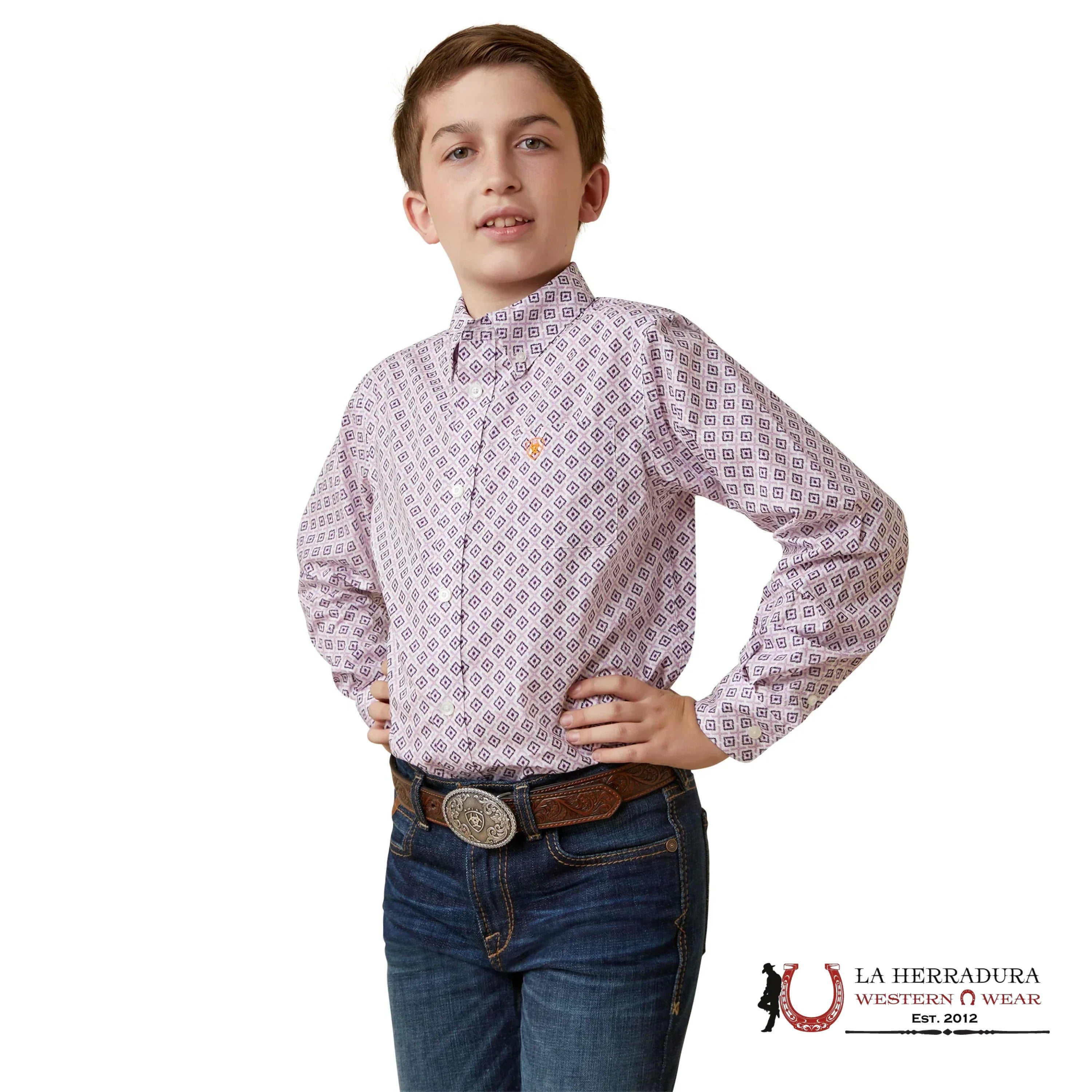 ARIAT KIDS SHIRT -BOYS LILAC MERRICK CLSSX 10044921 NIÑOS