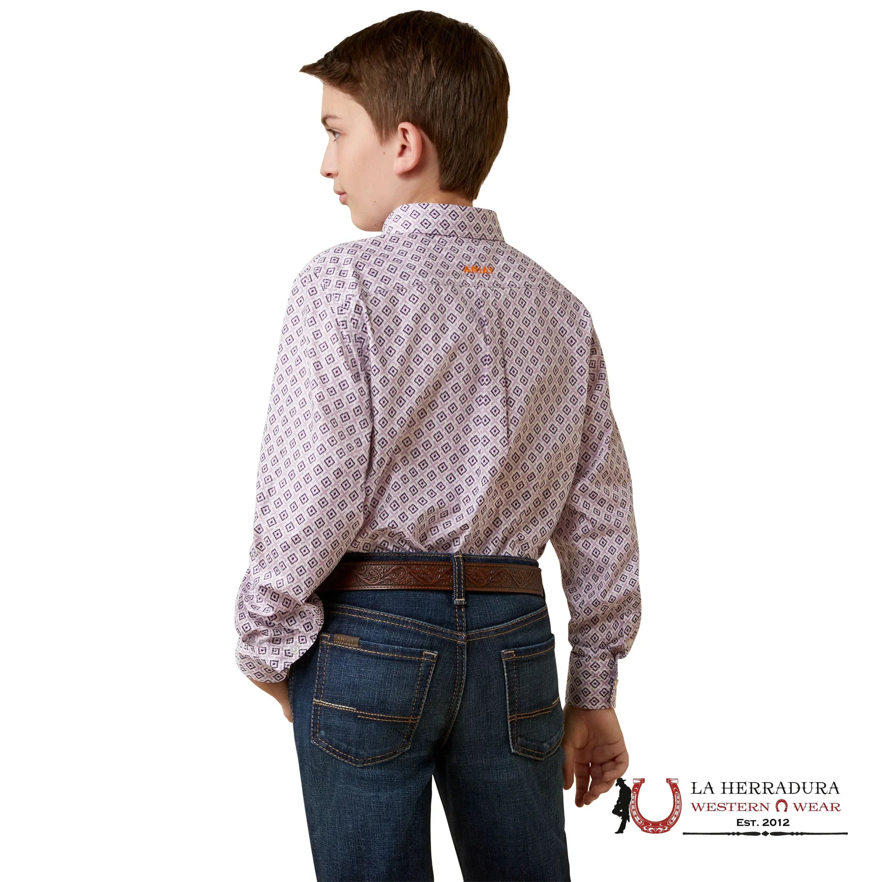 ARIAT KIDS SHIRT -BOYS LILAC MERRICK CLSSX 10044921 NIÑOS