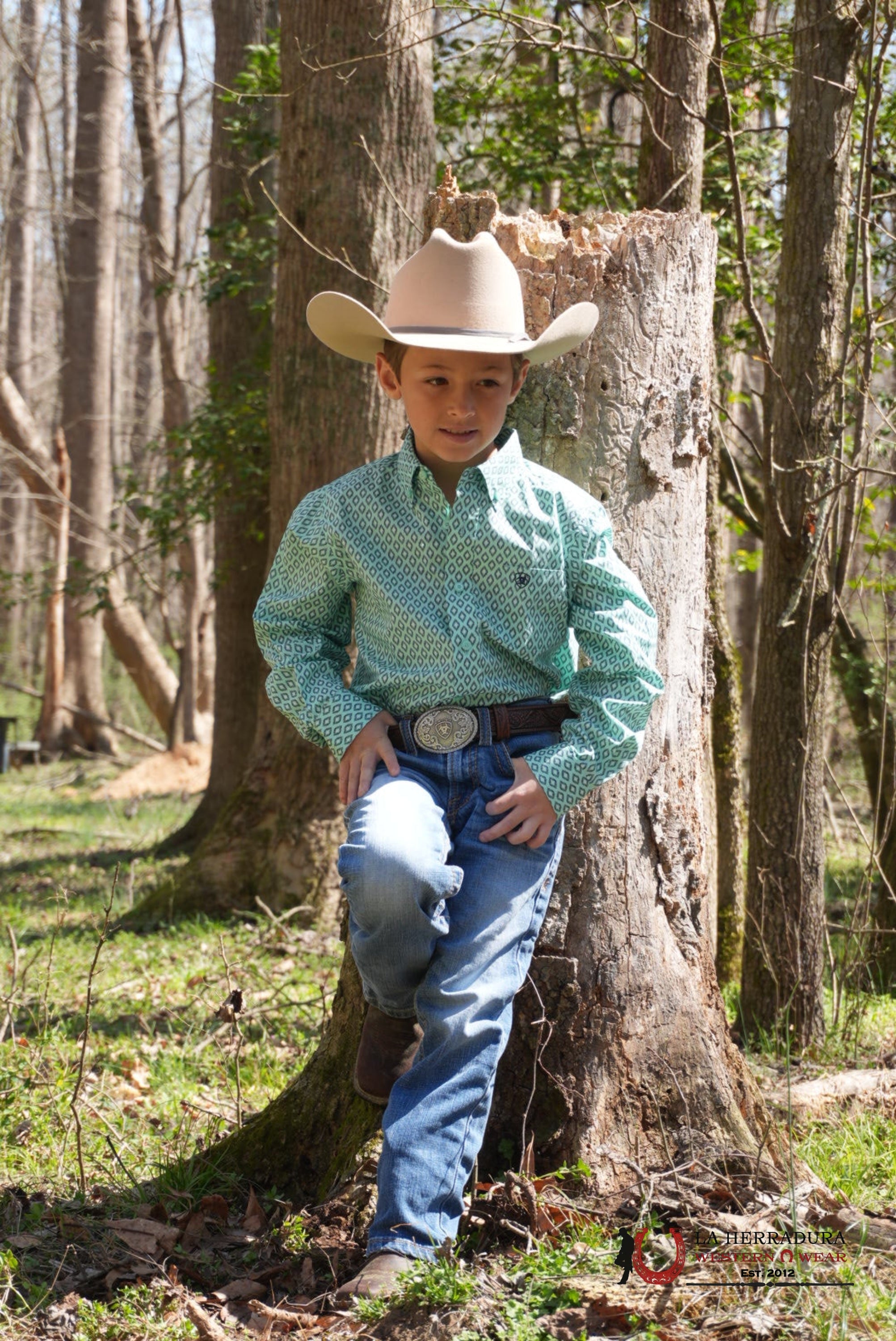 ARIAT KIDS SHIRT -BOYS MINT CANYON LS 10054785 NIÑOS