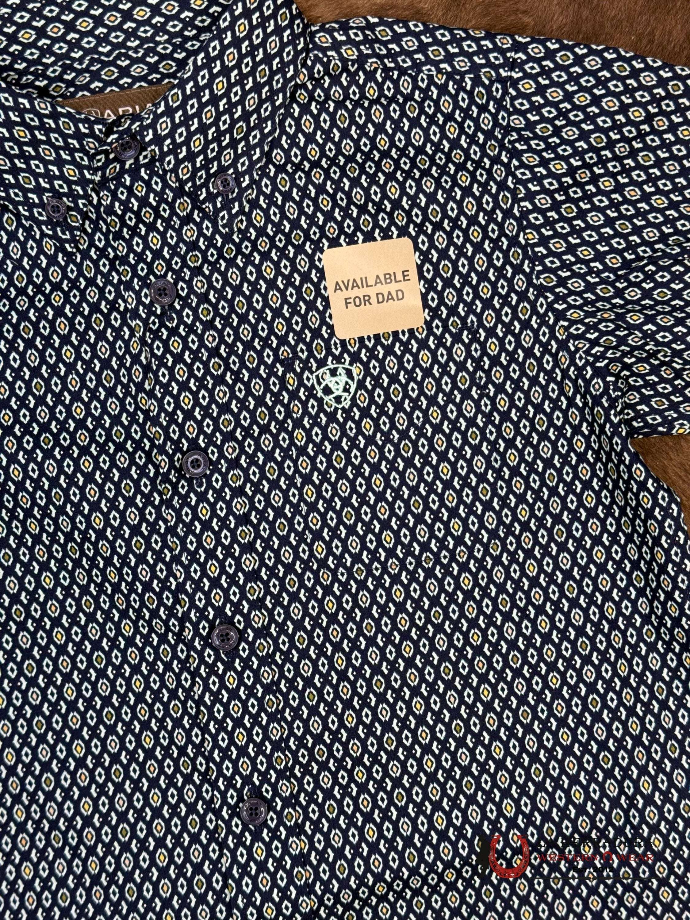 ARIAT KIDS SHIRT -BOYS NAVY CLARK SS 10054780 NIÑOS