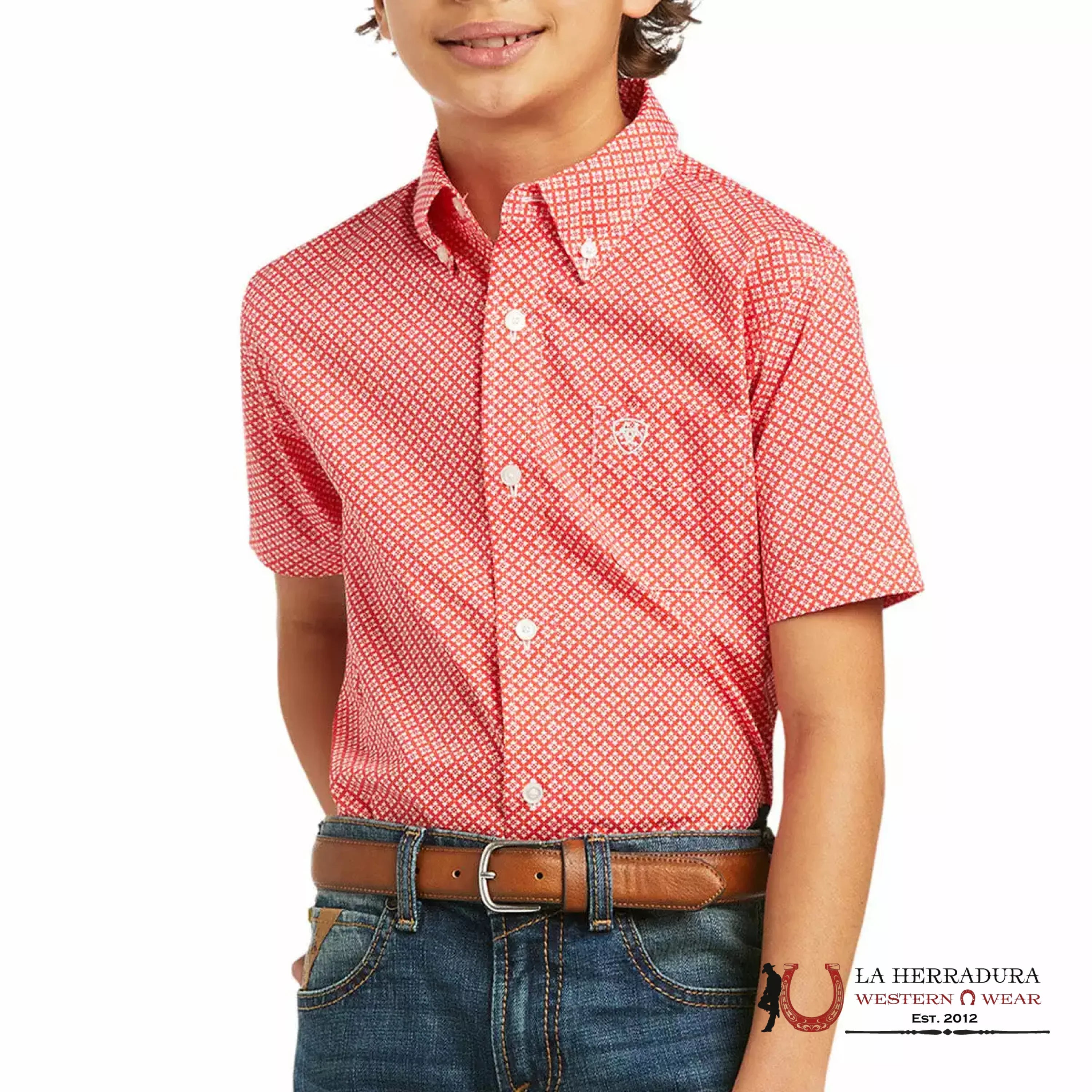 ARIAT KIDS SHIRT -BOYS POPPIES KEATON CLSSC 10039513 NIÑOS