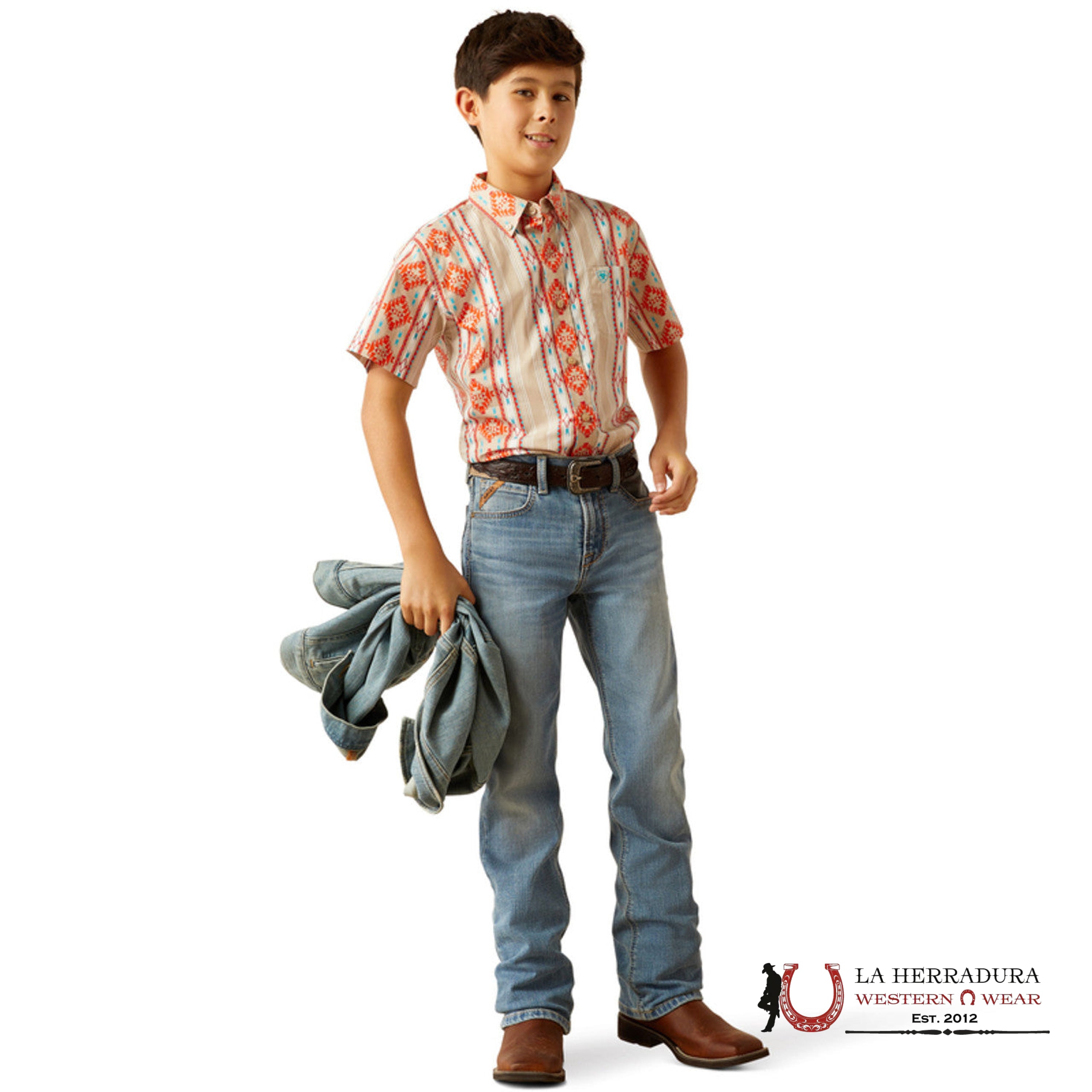 ARIAT KIDS SHIRT -BOYS TAN WADE 10058721 NIÑOS