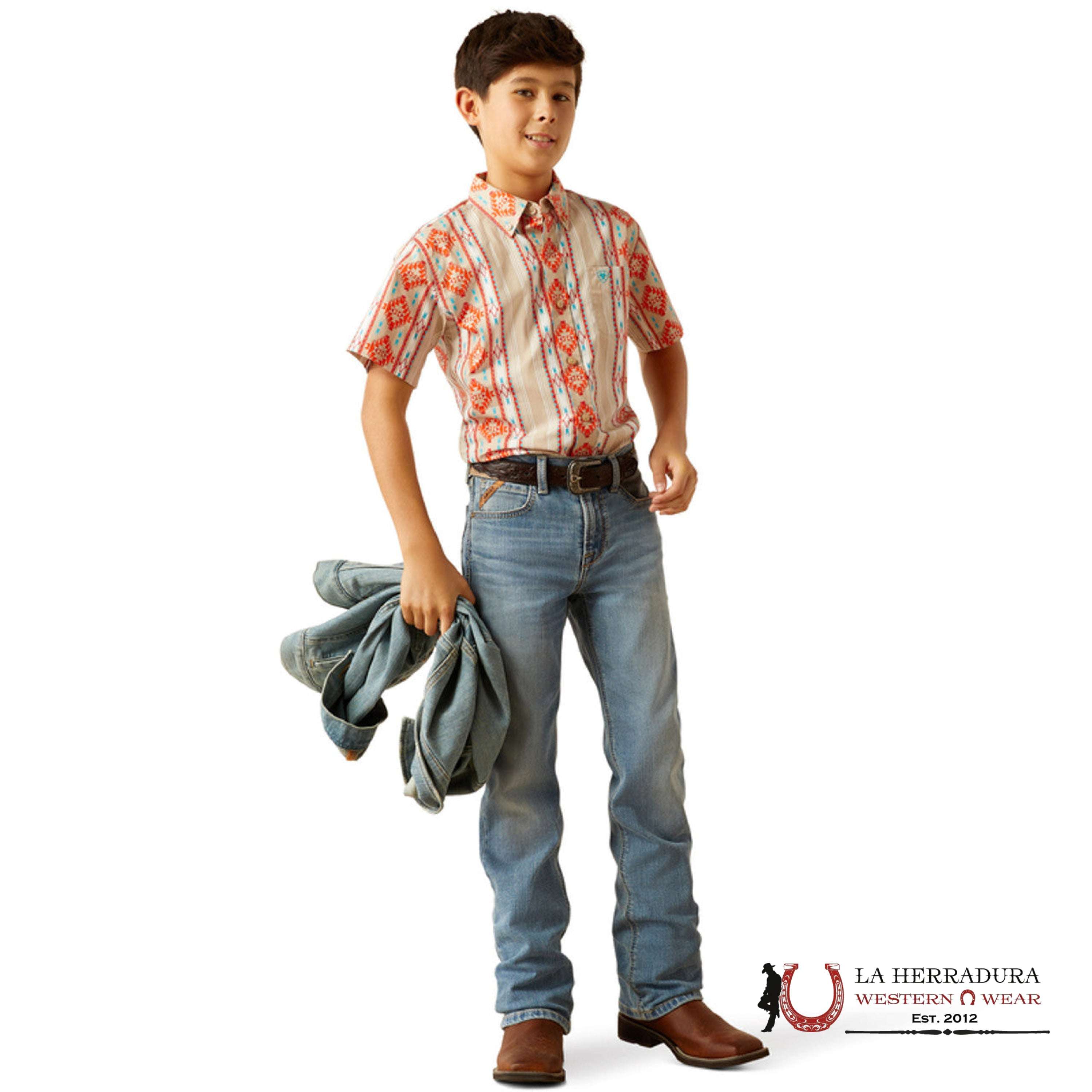 ARIAT KIDS SHIRT -BOYS TAN WADE 10058721 NIÑOS