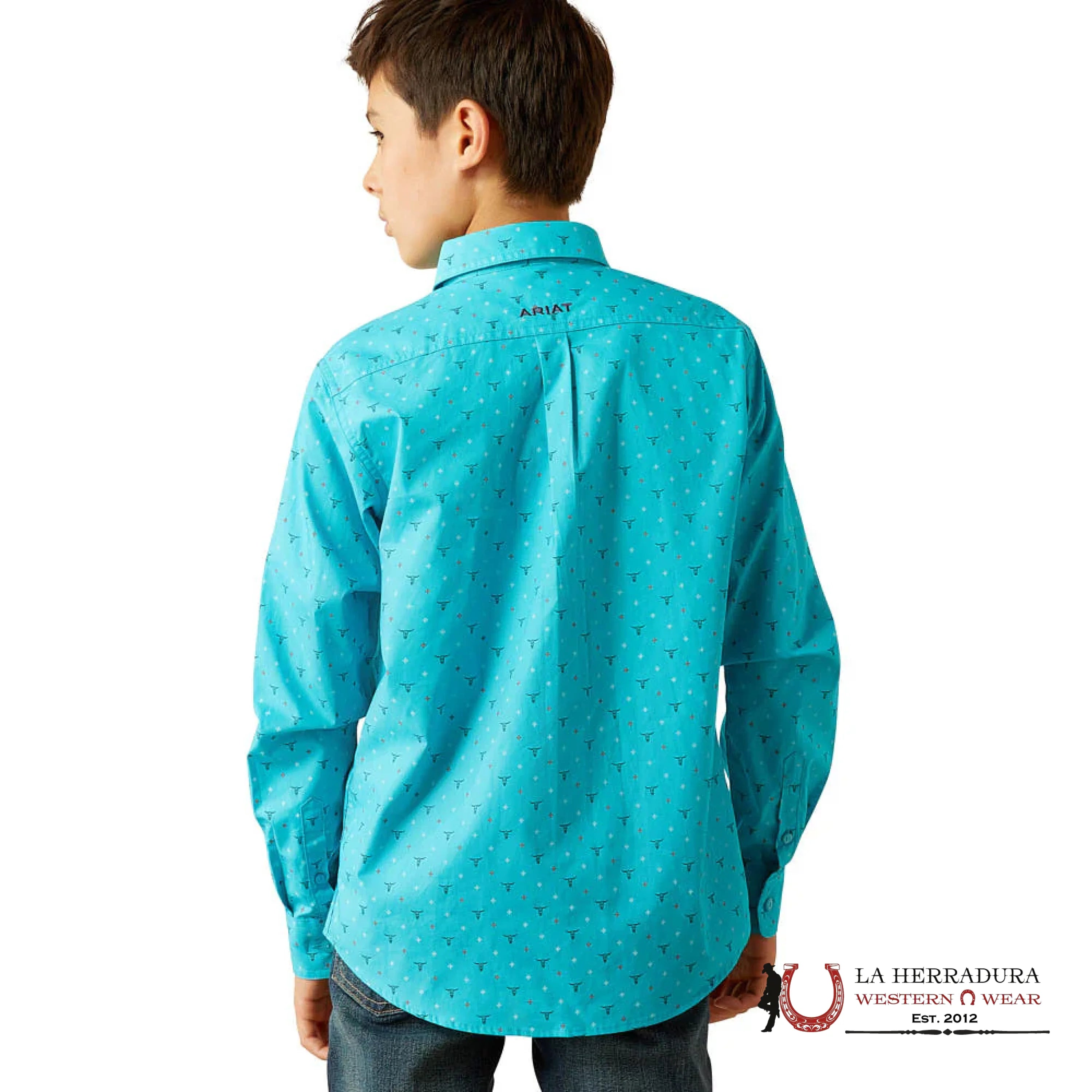 ARIAT KIDS SHIRT -BOYS TURQUOISE WIKKLE LS 10058723 NIÑOS
