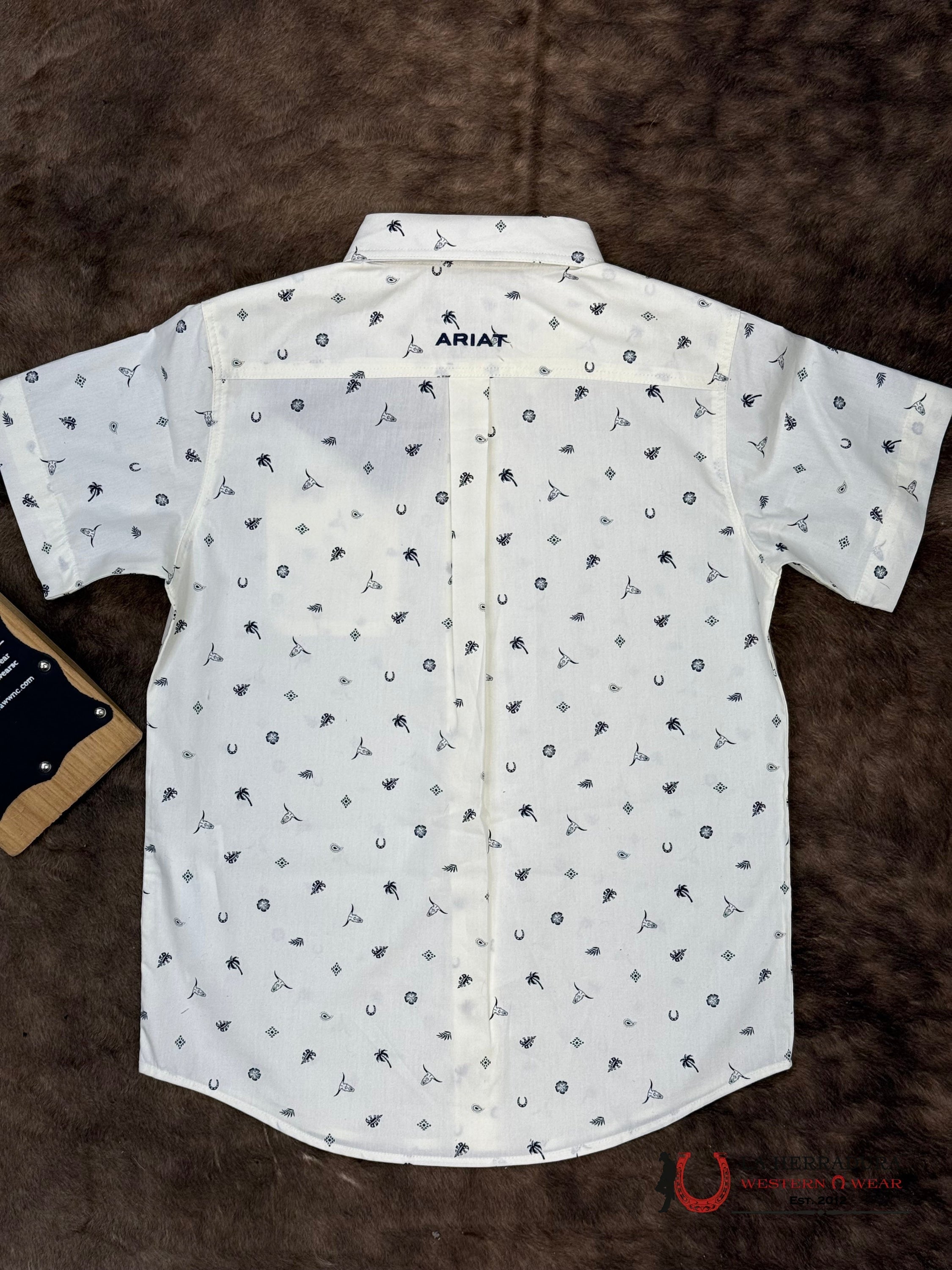 ARIAT KIDS SHIRT -BOYS WHITE COLTER 10054782 NIÑOS