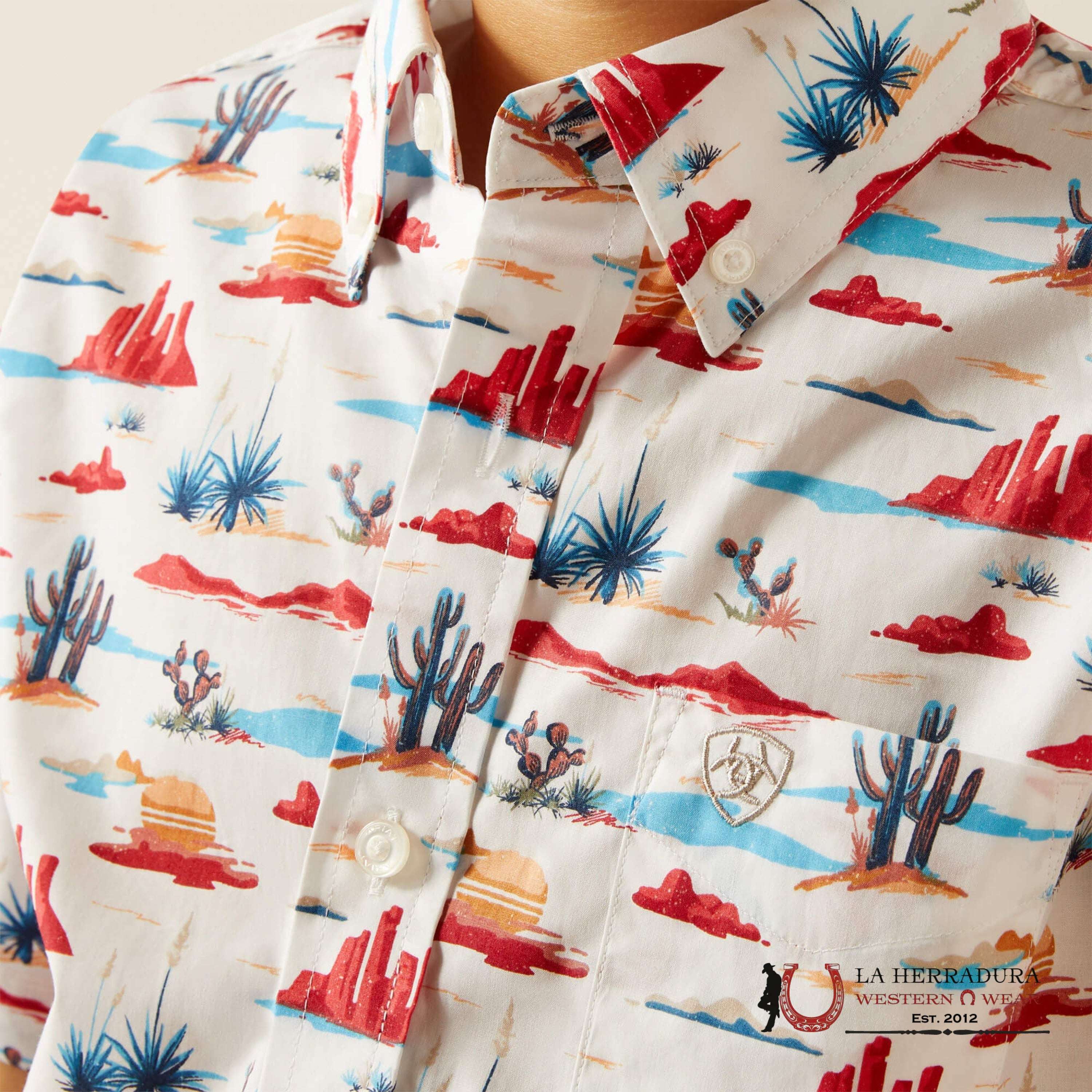 ARIAT KIDS SHIRT -BOYS WHITE SCOUT 10058703 NIÑOS