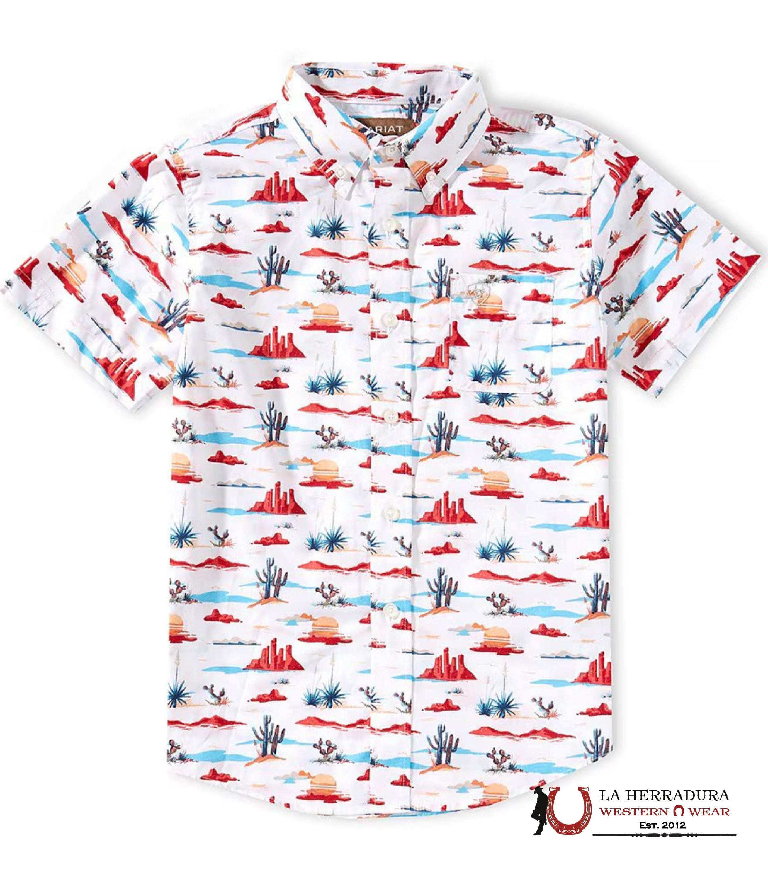 ARIAT KIDS SHIRT -BOYS WHITE SCOUT 10058703 NIÑOS