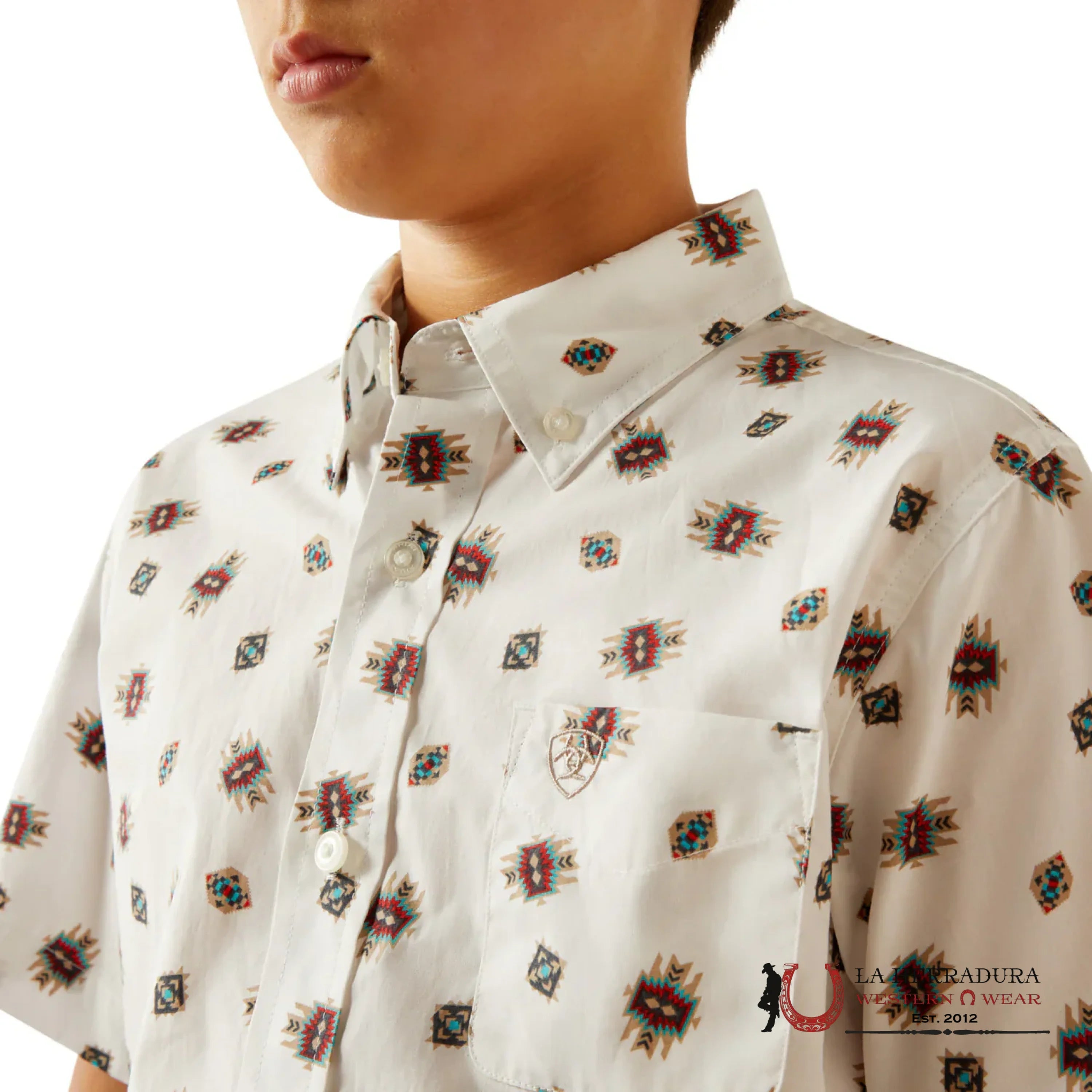 ARIAT KIDS SHIRT -BOYS WHITE WESTSCOTT 10058722 NIÑOS