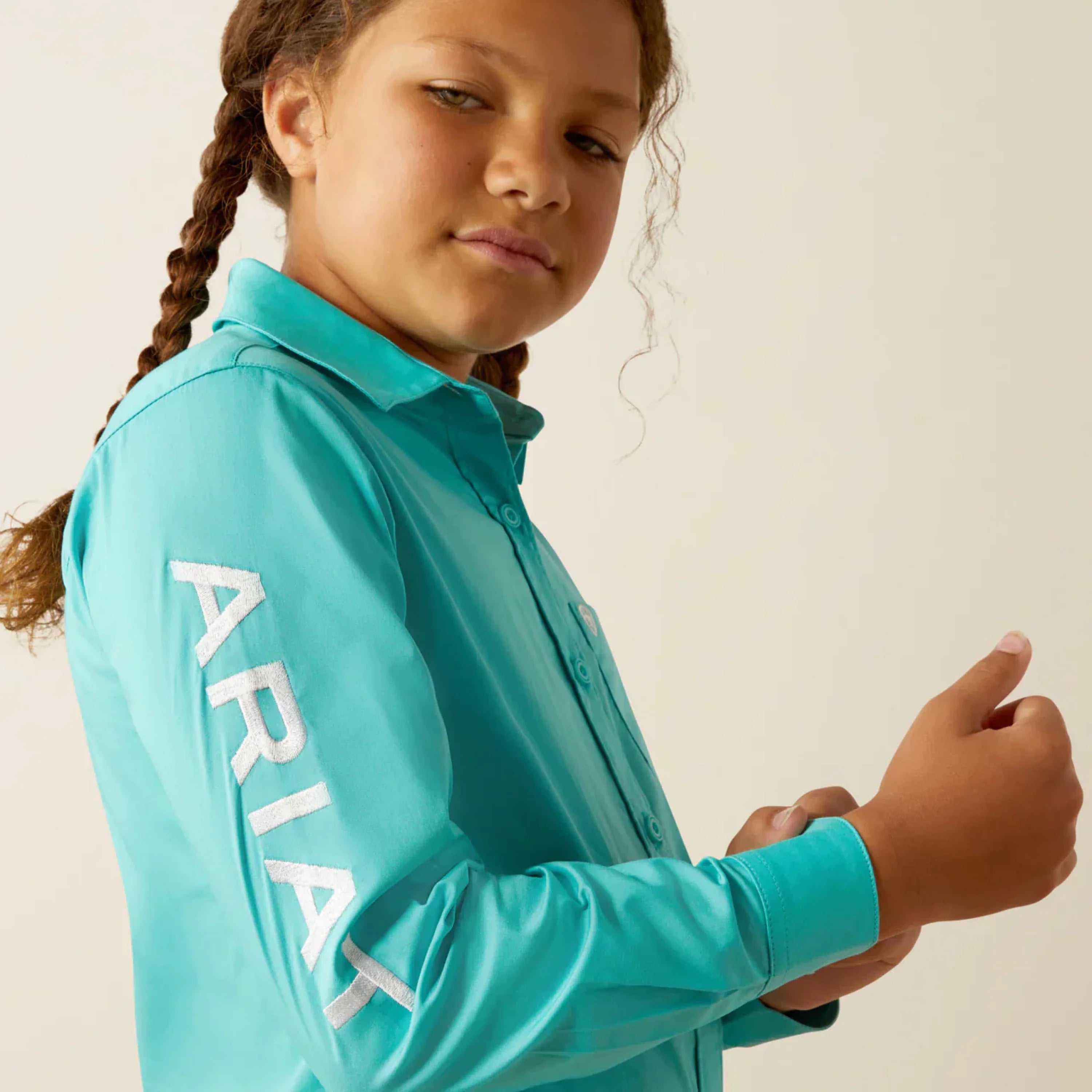 ARIAT KIDS SHIRT -GIRLS BLUE TURQUIOSE TEAM KIRBY 10054935 NIÑOS