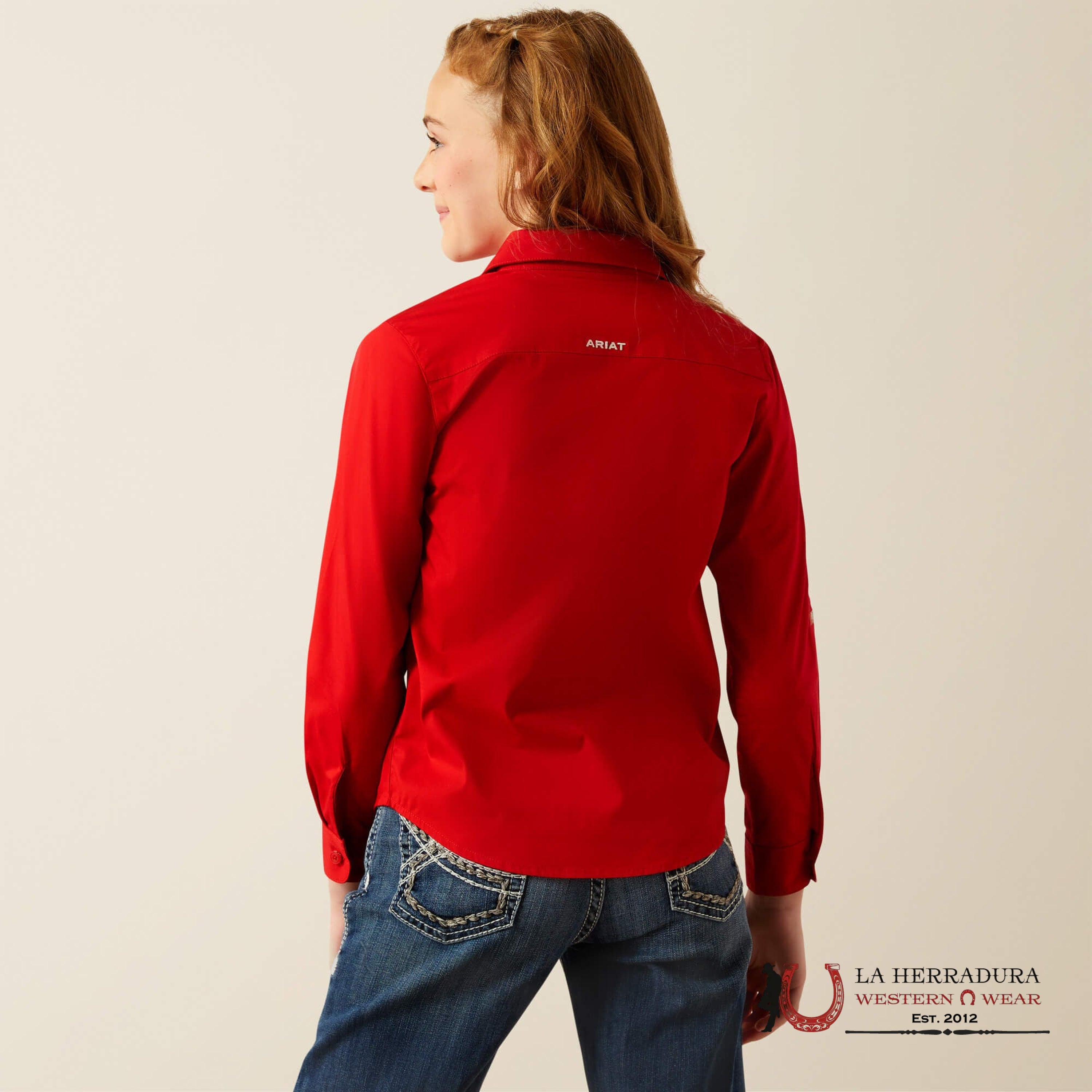 ARIAT KIDS SHIRT -GIRLS EQUESTRIAN RED TEAM KIRBY 10058852 NIÑOS