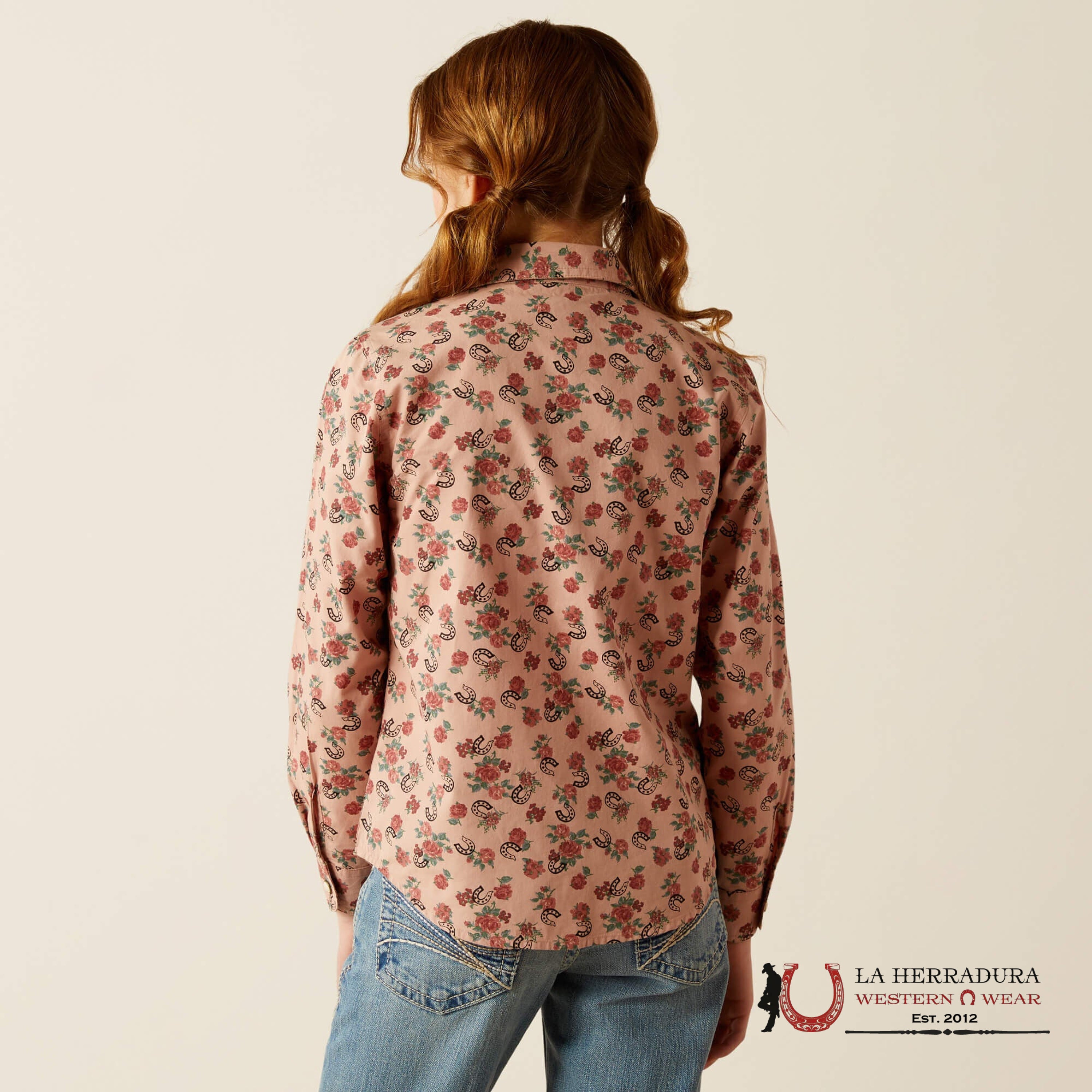 ARIAT KIDS SHIRT -GIRLS FLOWERS N HORSE SHOES 10053889 NIÑOS