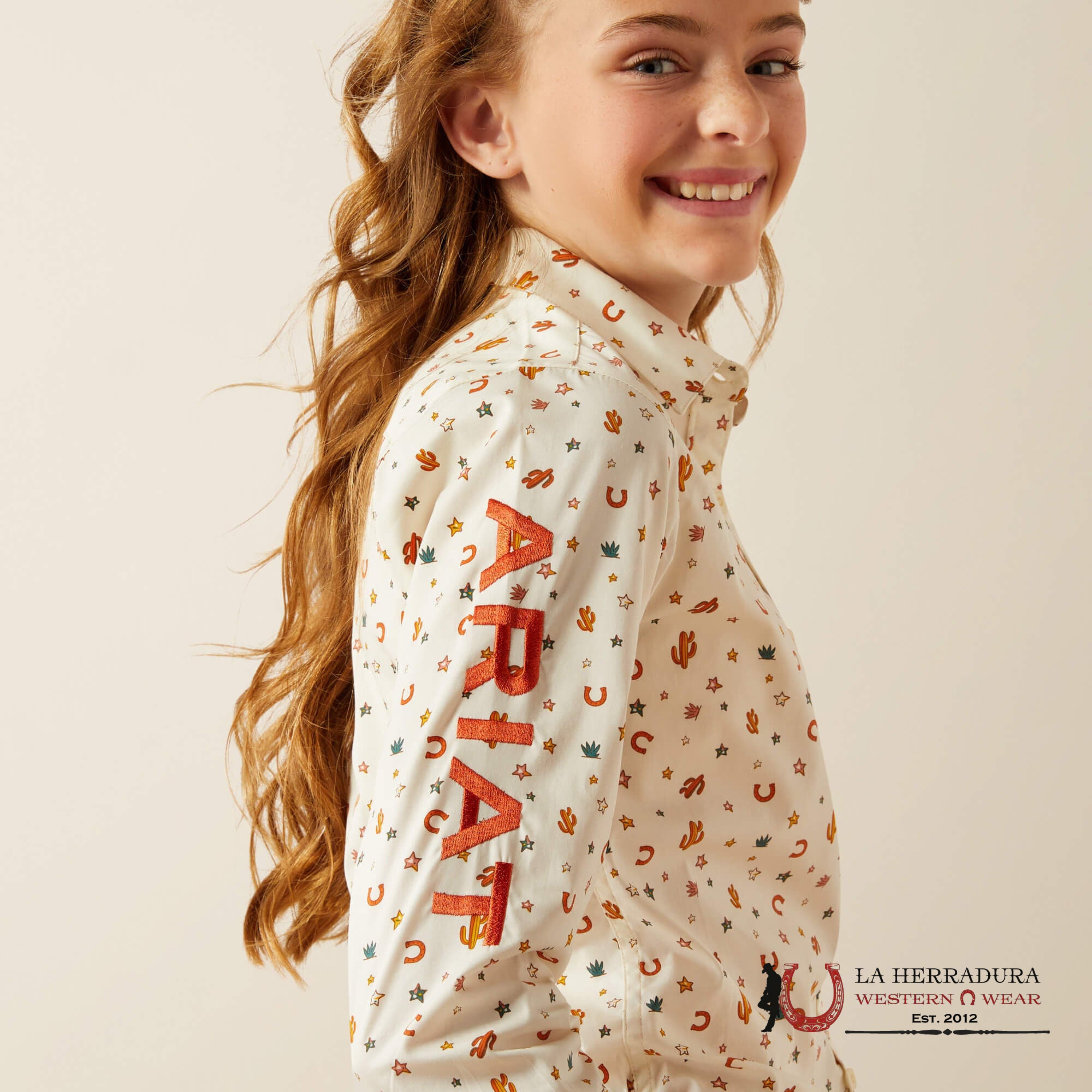 ARIAT KIDS SHIRT -GIRLS SIENNA ALLOVER TEAM KIRBY 10058851 NIÑOS