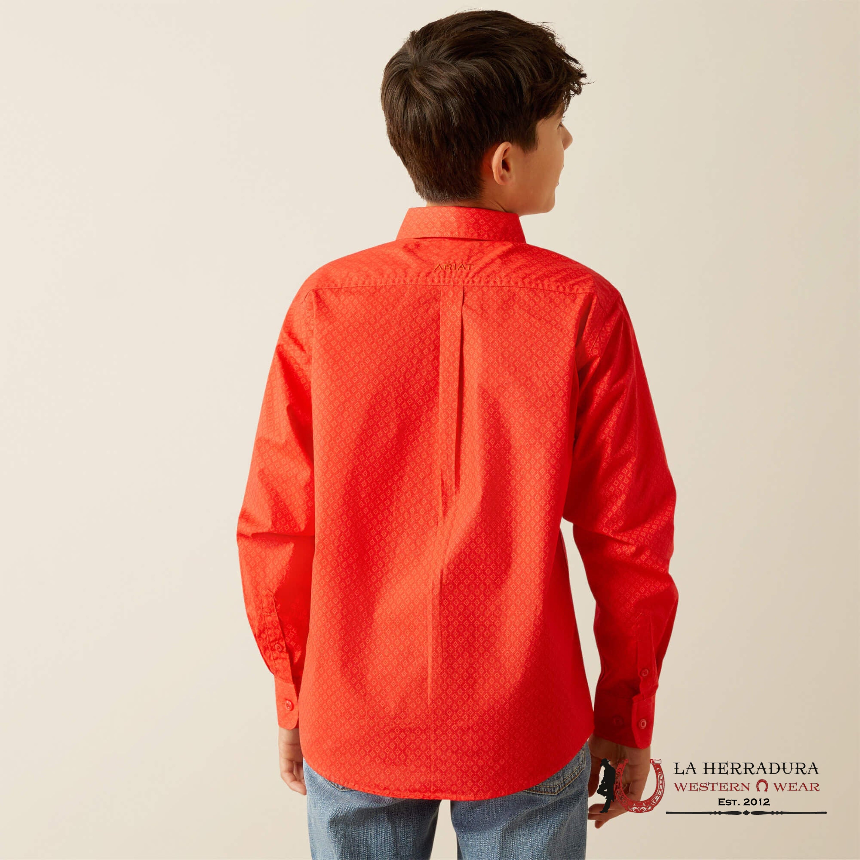 ARIAT KIDS SHIRT -RED WAYLEN LS 10058724 NIÑOS