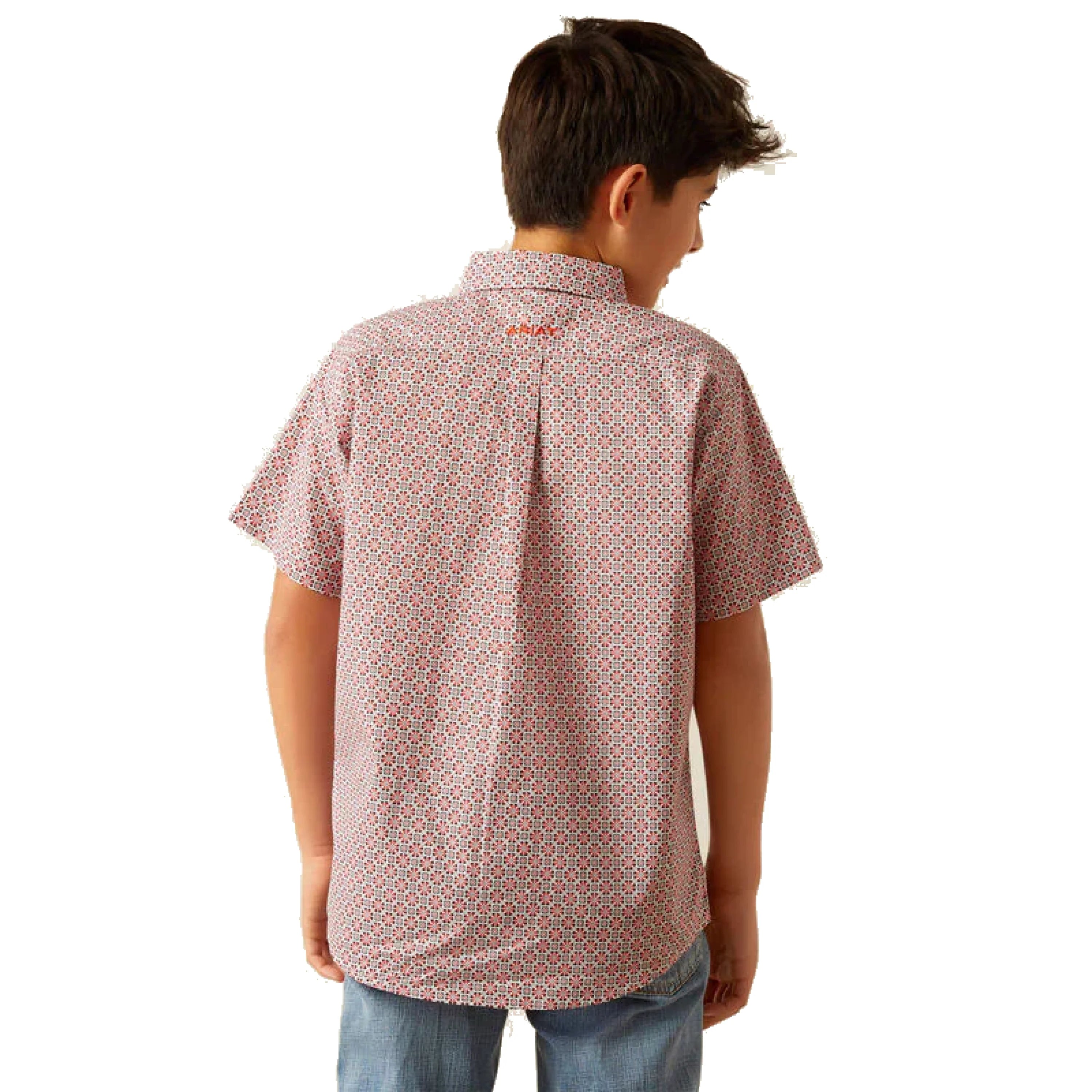 ARIAT KIDS SHIRT -RED WELCH SS 10058720 NIÑOS