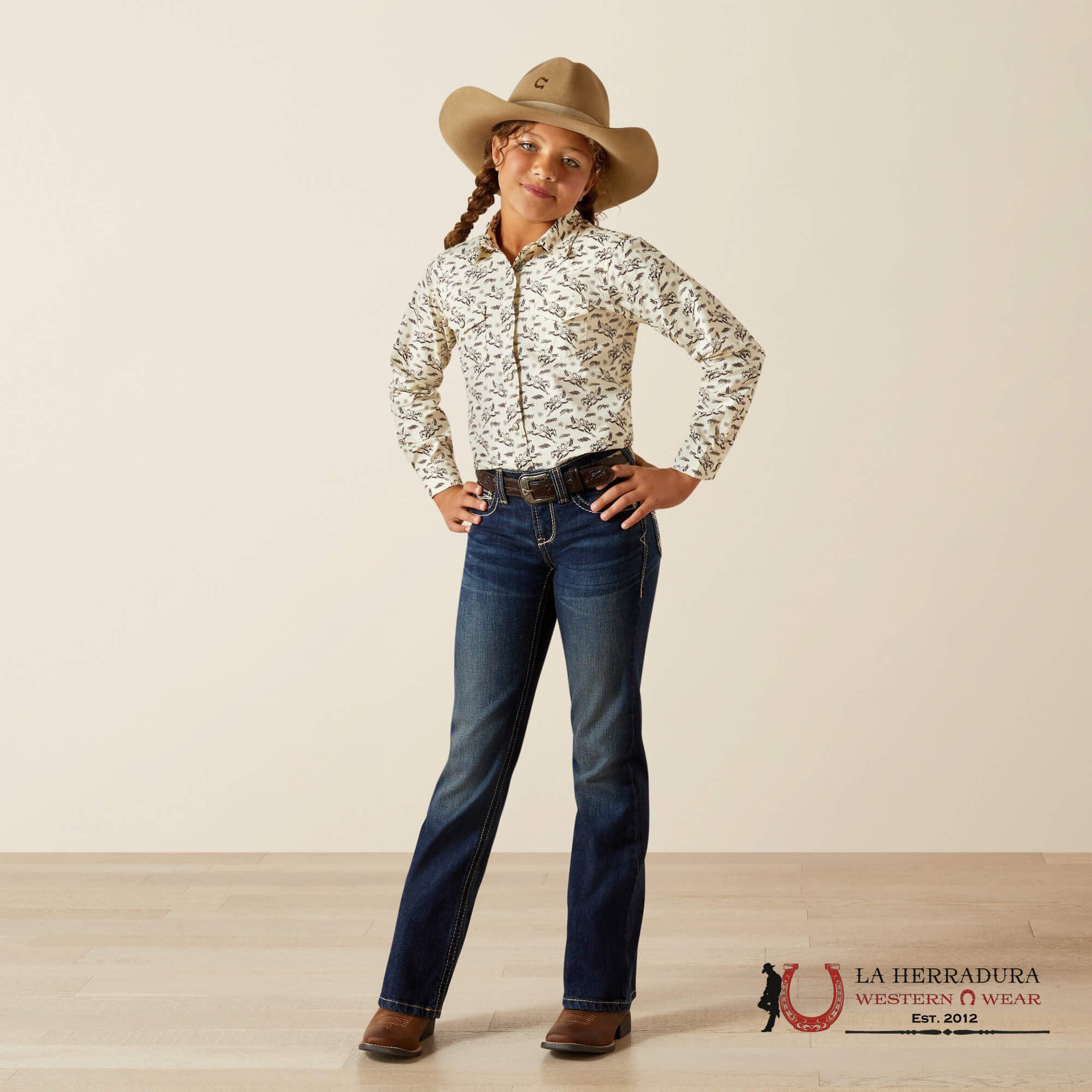 ARIAT KIDS SHIRT RODEO TIME SNP SHRT BUCKING HORSE PRINT 10062842 NIÑAS