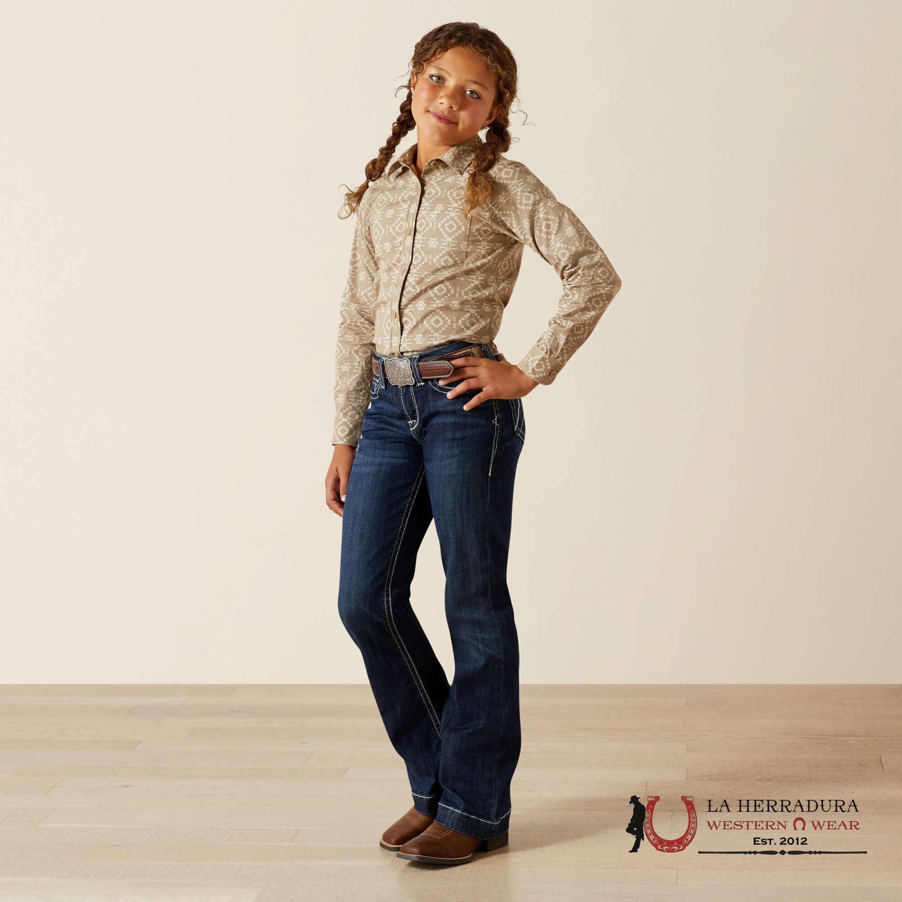ARIAT KIDS SHIRT TEAM KIRBY LS SHRT LONG RIDGE PRINT 10062683 NIÑAS