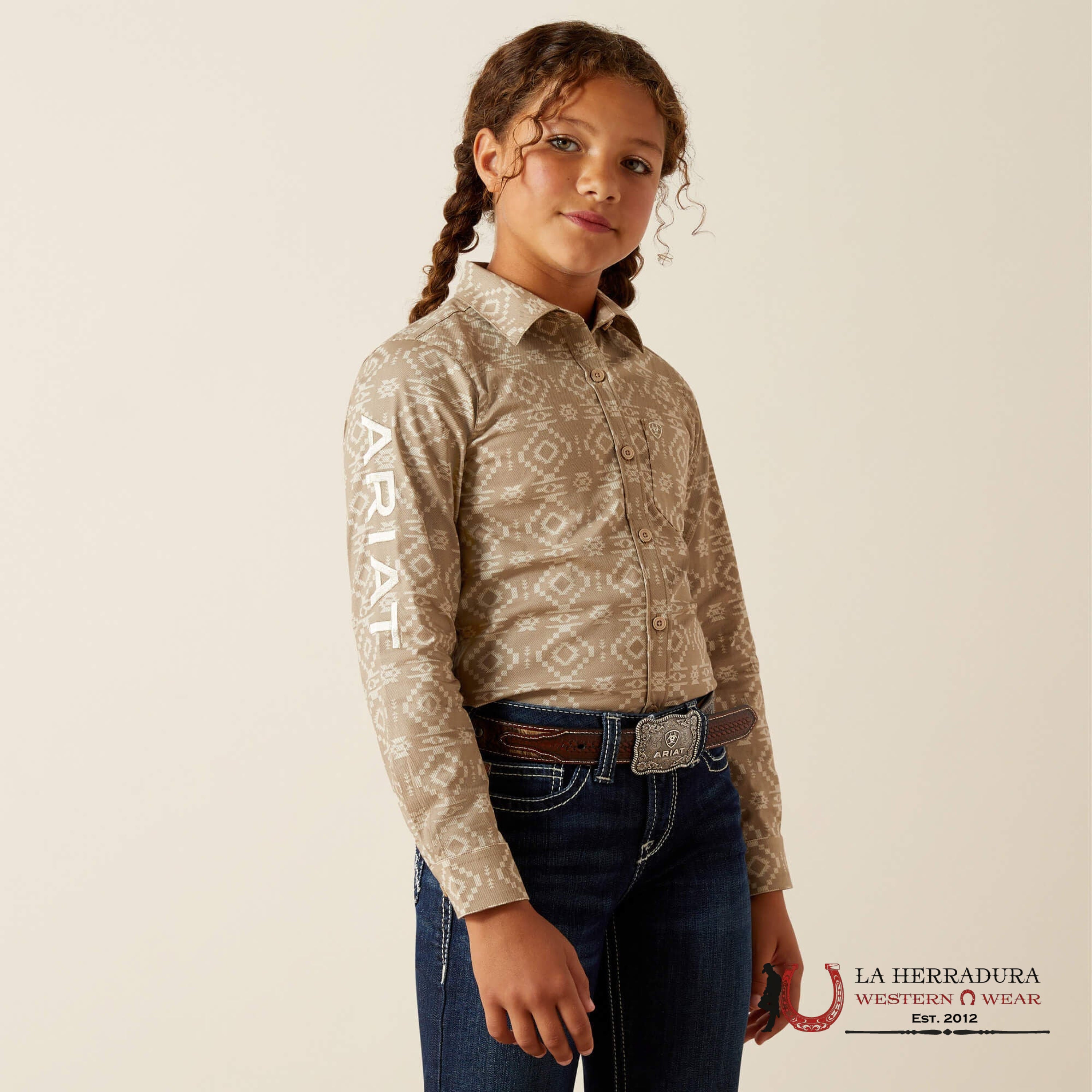ARIAT KIDS SHIRT TEAM KIRBY LS SHRT LONG RIDGE PRINT 10062683 NIÑAS