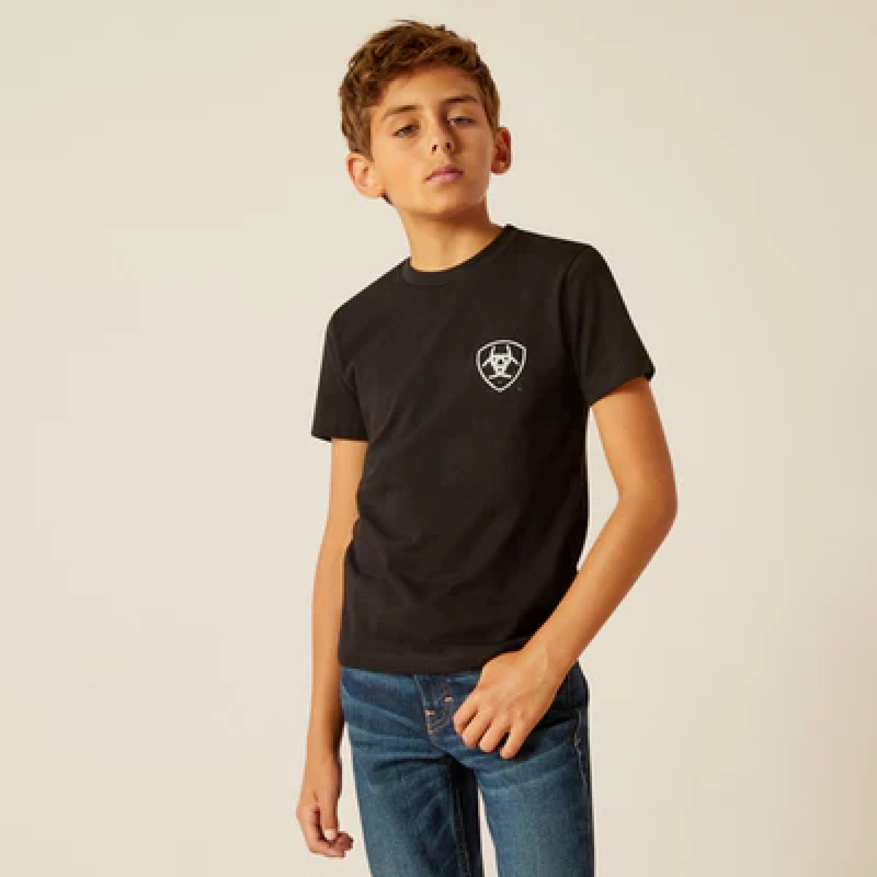 ARIAT KIDS TSHIRT -BOYS BLACK CACTUS FLAG 10051434 NIÑOS