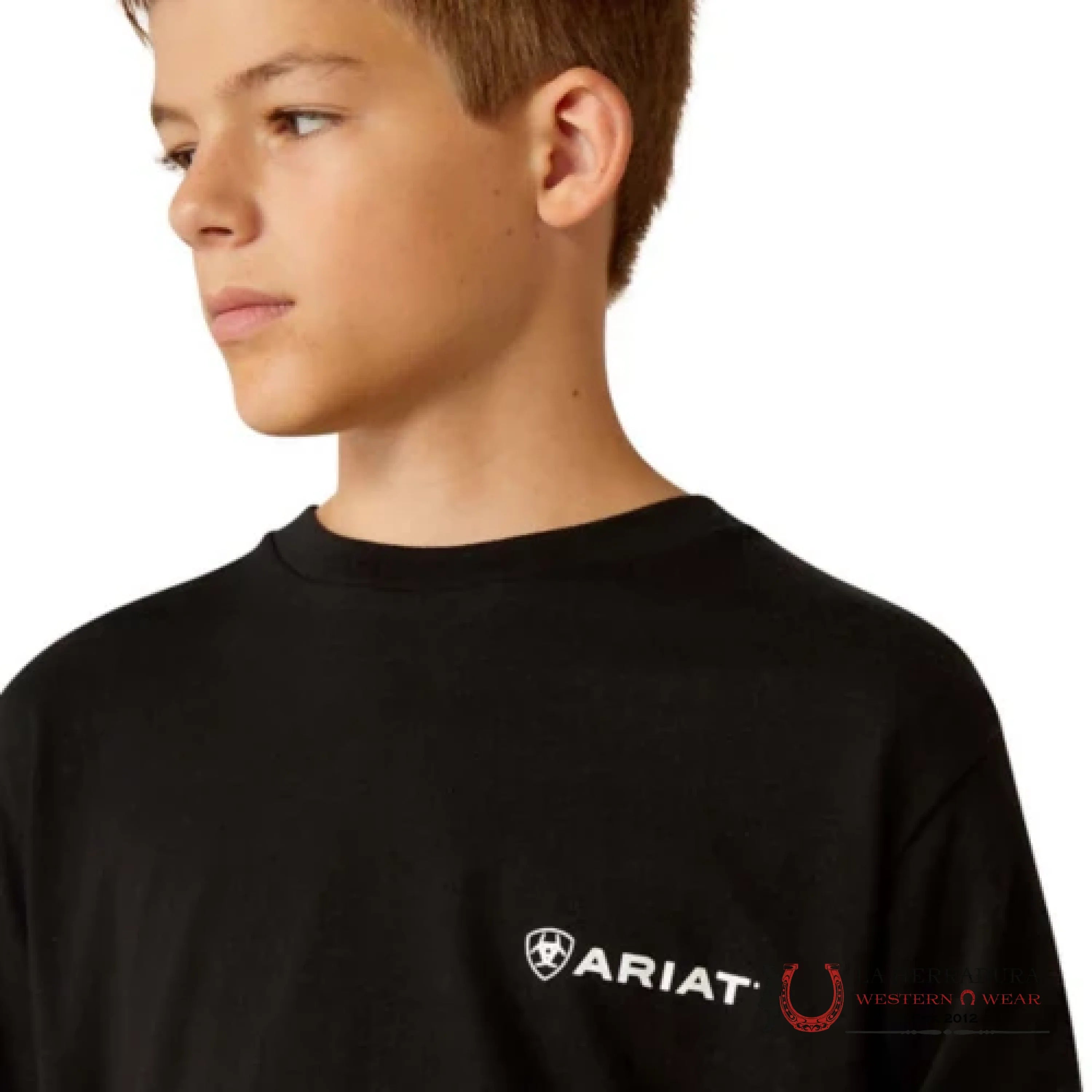 ARIAT KIDS TSHIRT -BOYS BLACK LOTF CAMO SHIELD LS 10052040 NIÑOS