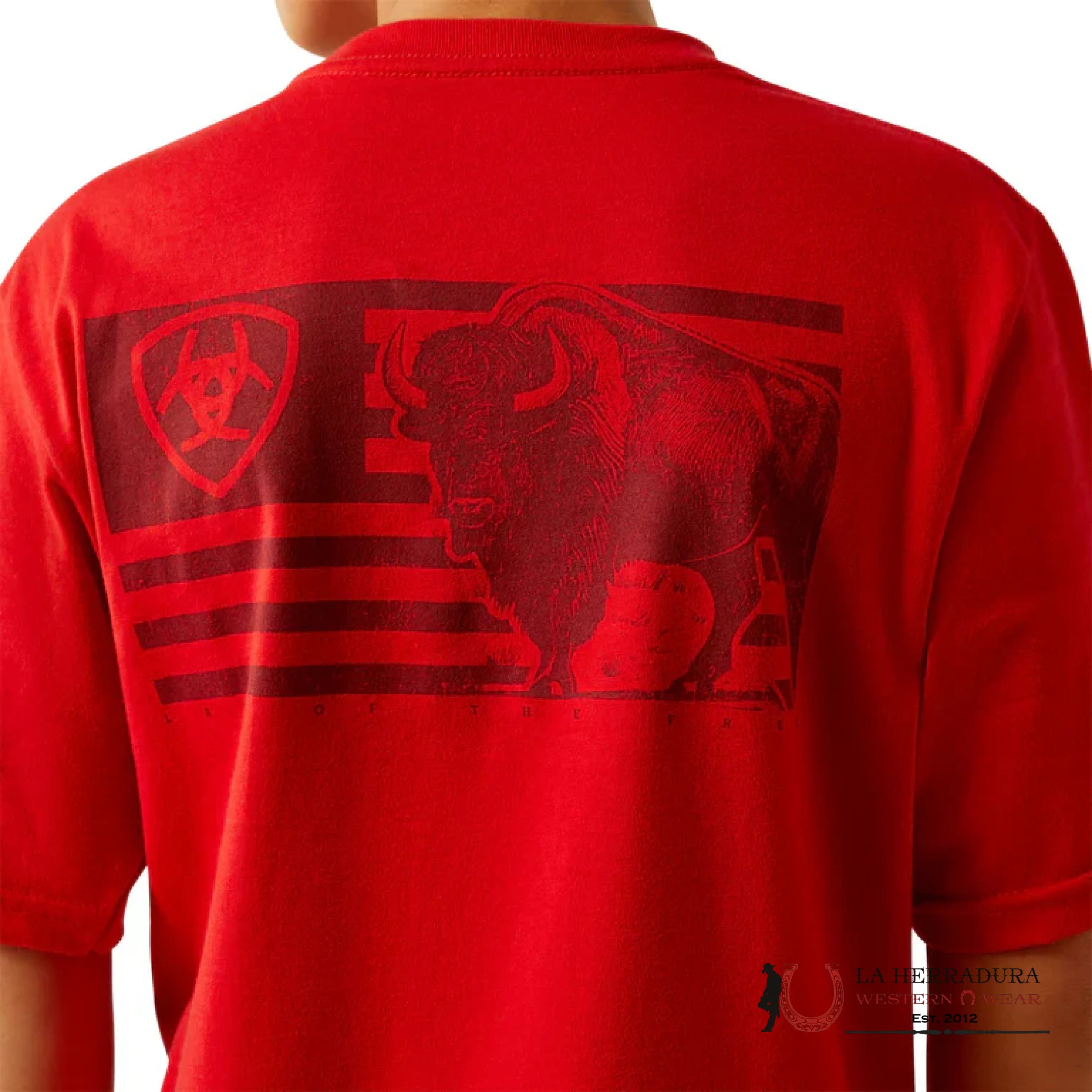 ARIAT KIDS TSHIRT - BOYS REDLINE BUFFALO LOF FLAG 10059050 NIÑOS