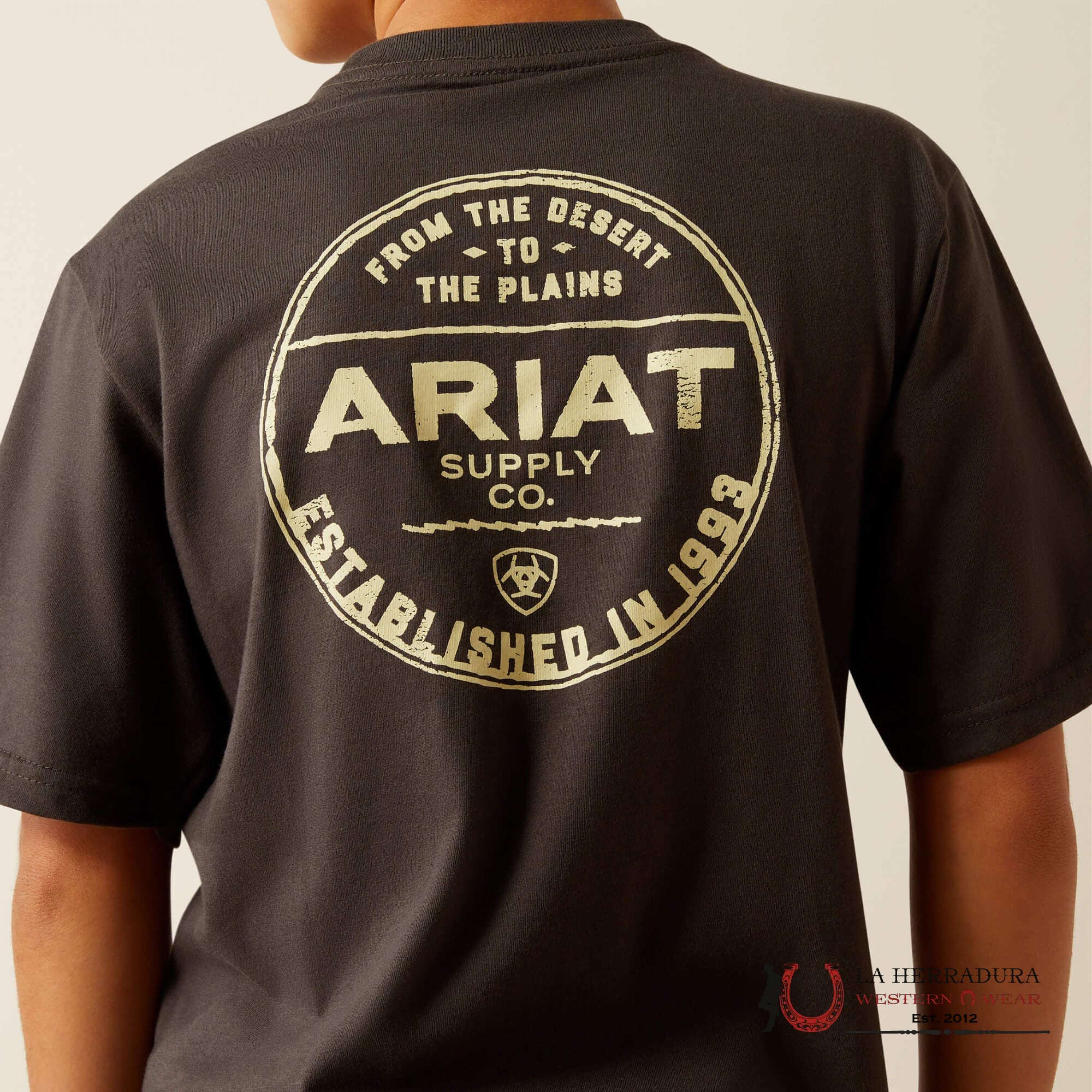 ARIAT KIDS TSHIRT -BOYS VINTAGE BLACK EXPLORE CIRCLE 10060400 NIÑOS