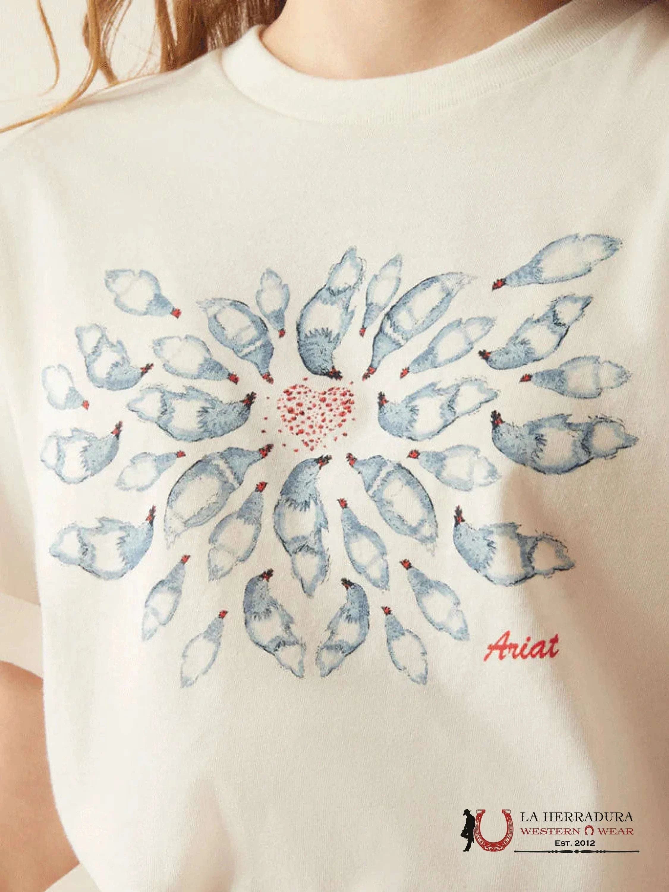 ARIAT KIDS TSHIRT -GIRLS ANTIQUE WHITE ARIAT CHICKEN 10058864 NIÑOS