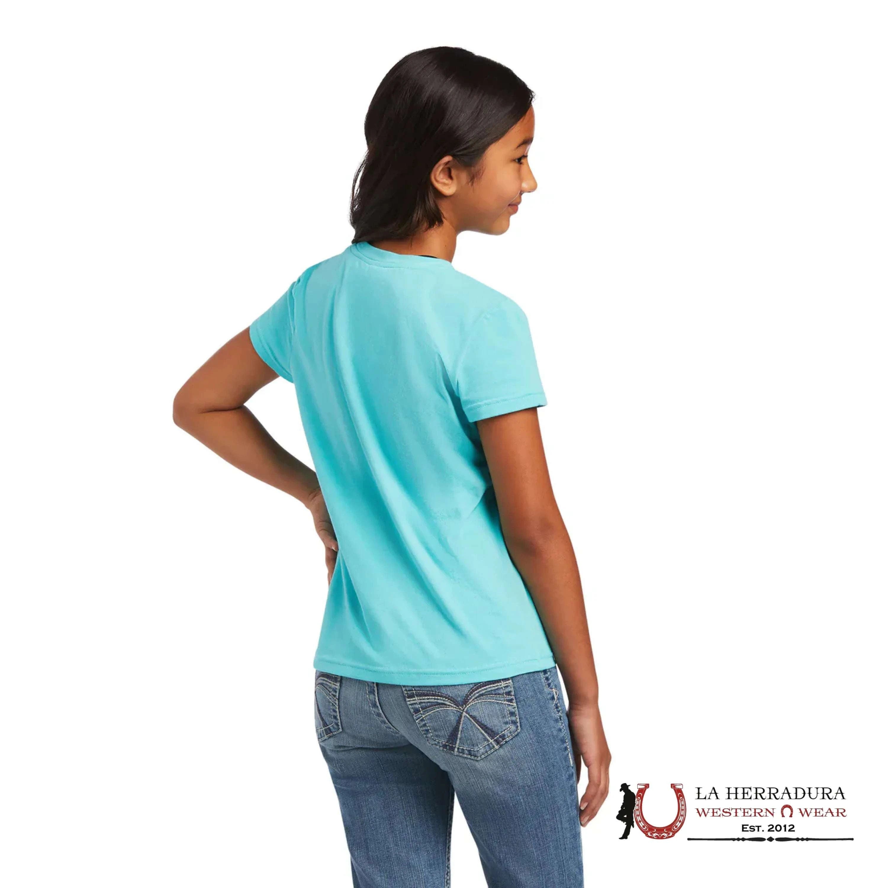 ARIAT KIDS TSHIRT -GIRLS BLUE SHIELD 10040640 NIÑAS