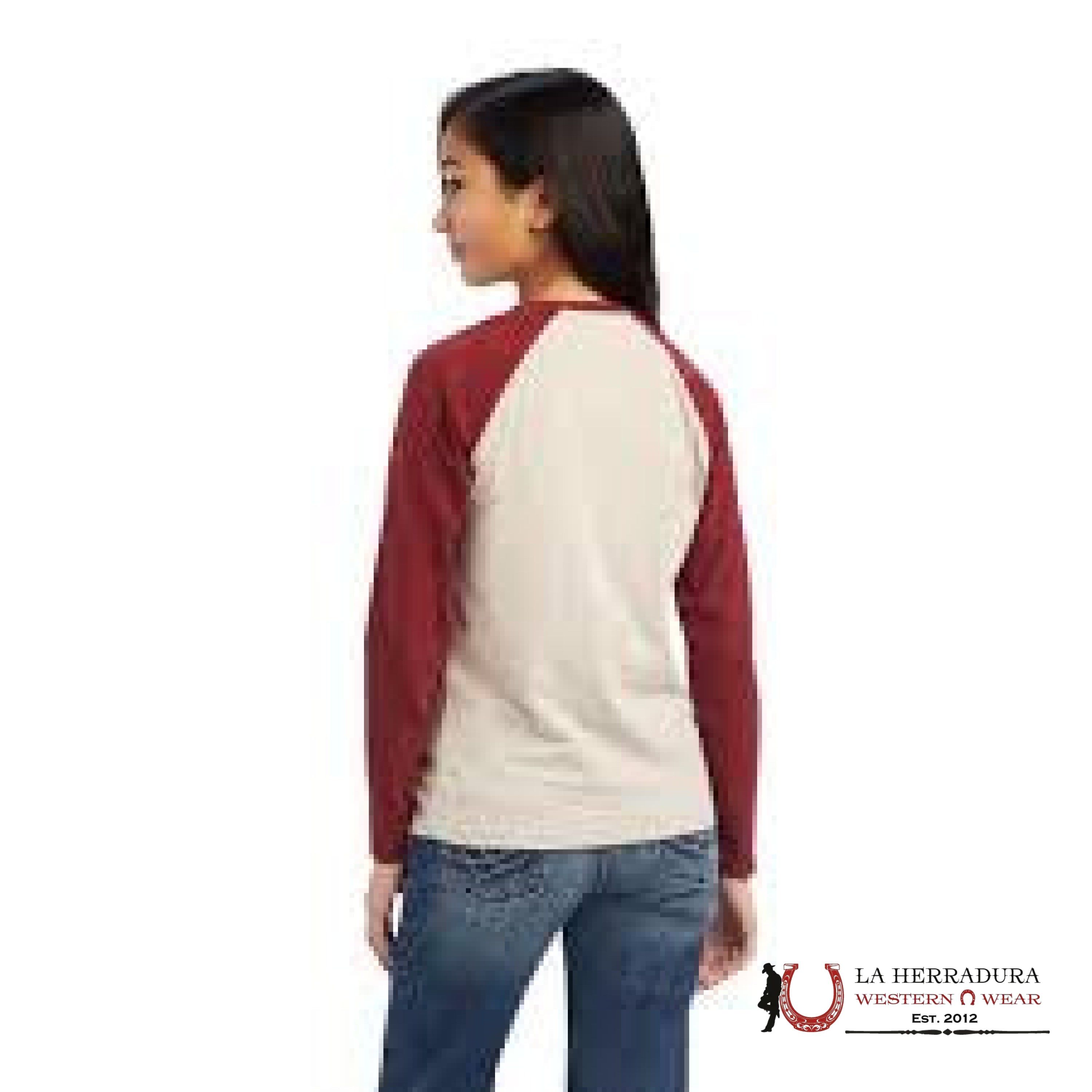 ARIAT KIDS TSHIRT -GIRLS BROWN/VINO SHIELD 10041325 NIÑAS