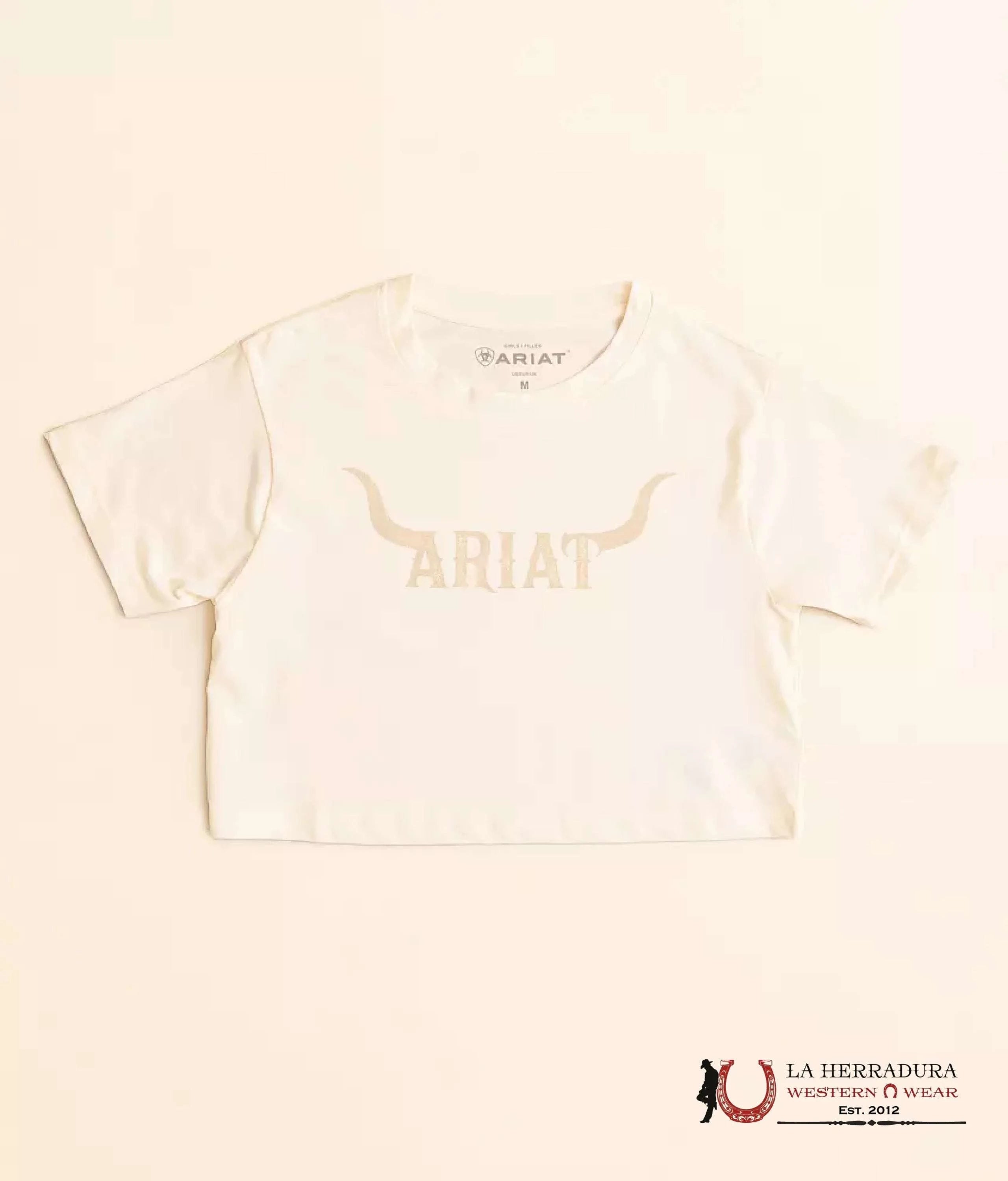 ARIAT KIDS TSHIRT -GIRLS COCONUT MILK WILD HAT 10051420 NIÑOS