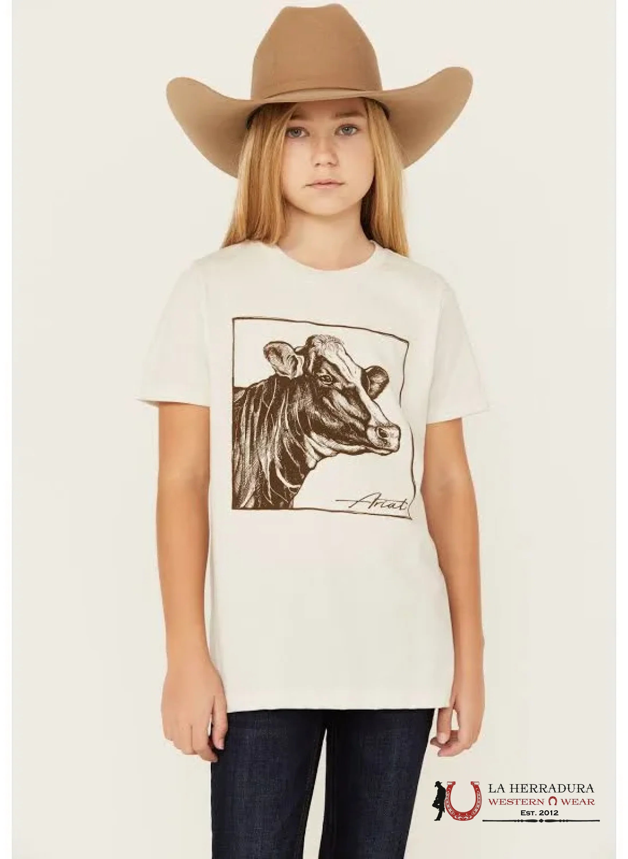 ARIAT KIDS TSHIRT - GIRLS COW COVER 10051773 NIÑOS