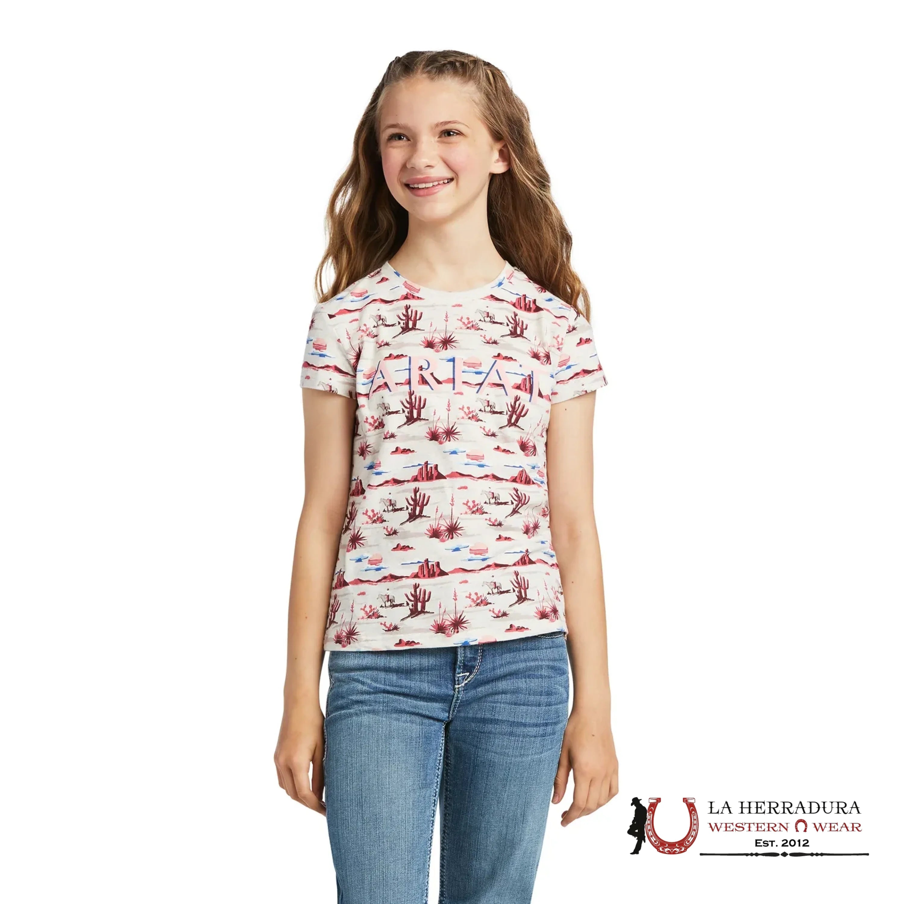 ARIAT KIDS TSHIRT -GIRLS MULTICOLOR SHIELD 10039503 NIÑAS