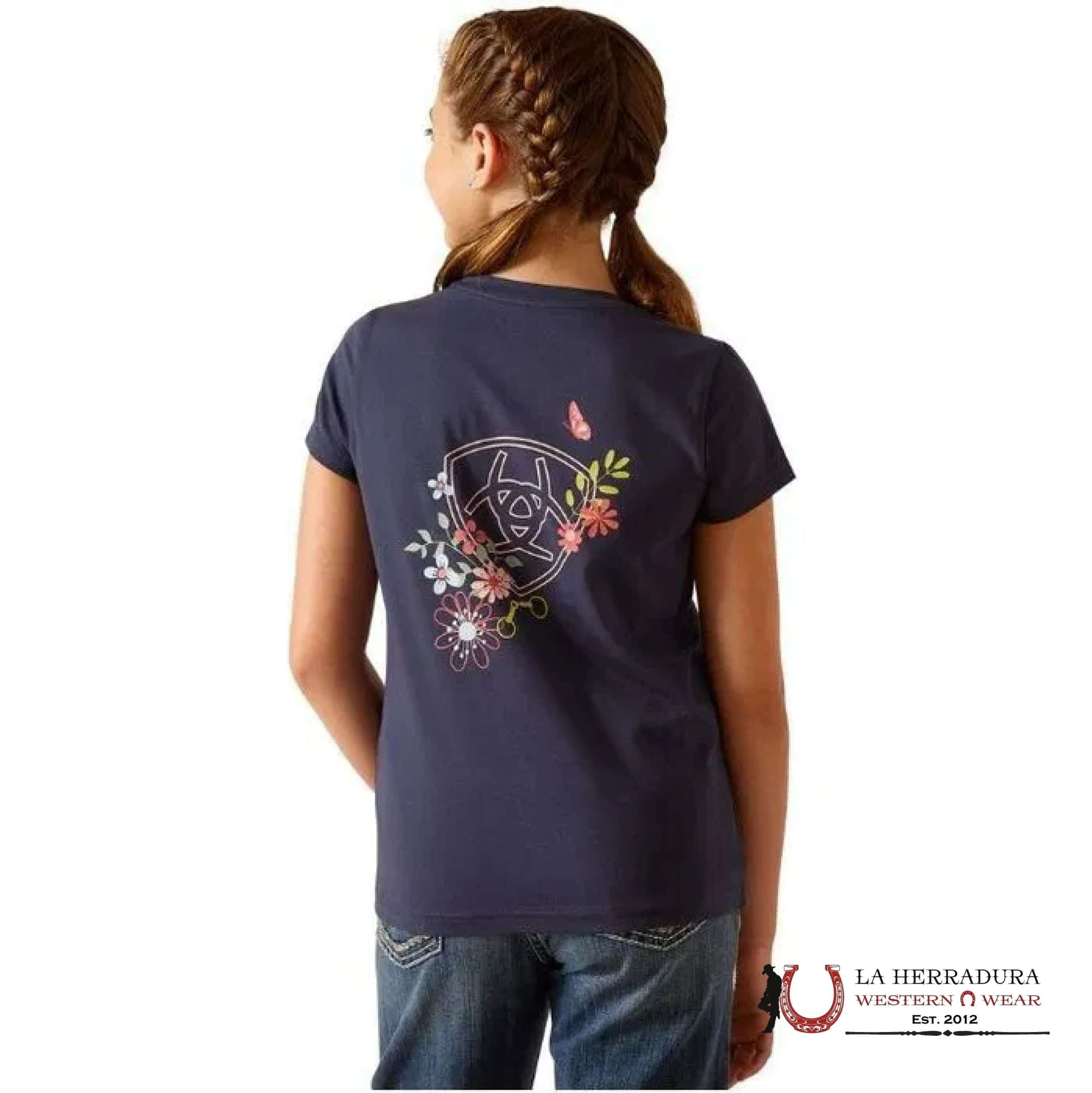 ARIAT KIDS TSHIRT -GIRLS NAVI ECLIPSE SHIELD 10048555 NIÑAS
