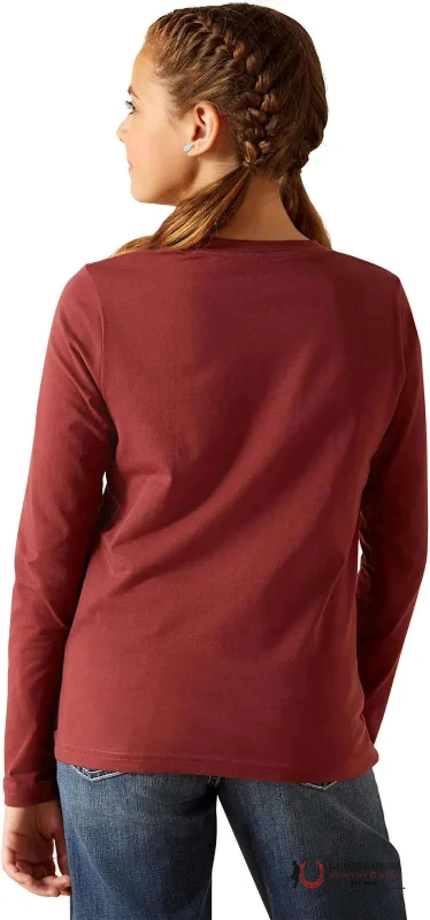 ARIAT KIDS TSHIRT -GIRLS RODEO OXBLOOD RED 10047408 NIÑOS