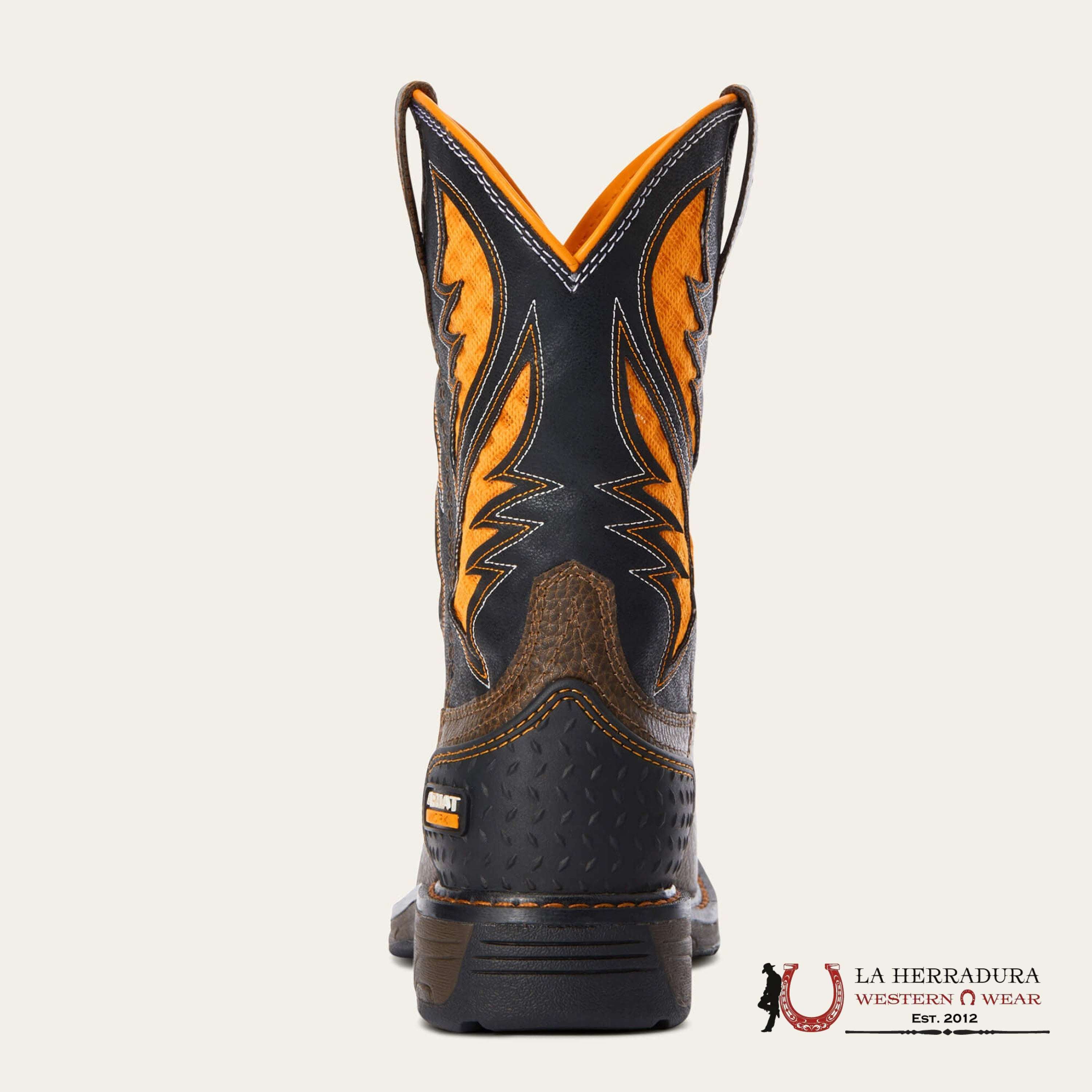 ARIAT KIDS WORK VENTEK COCOA BROWN/WORK ORANGE -10034159 NIÑOS