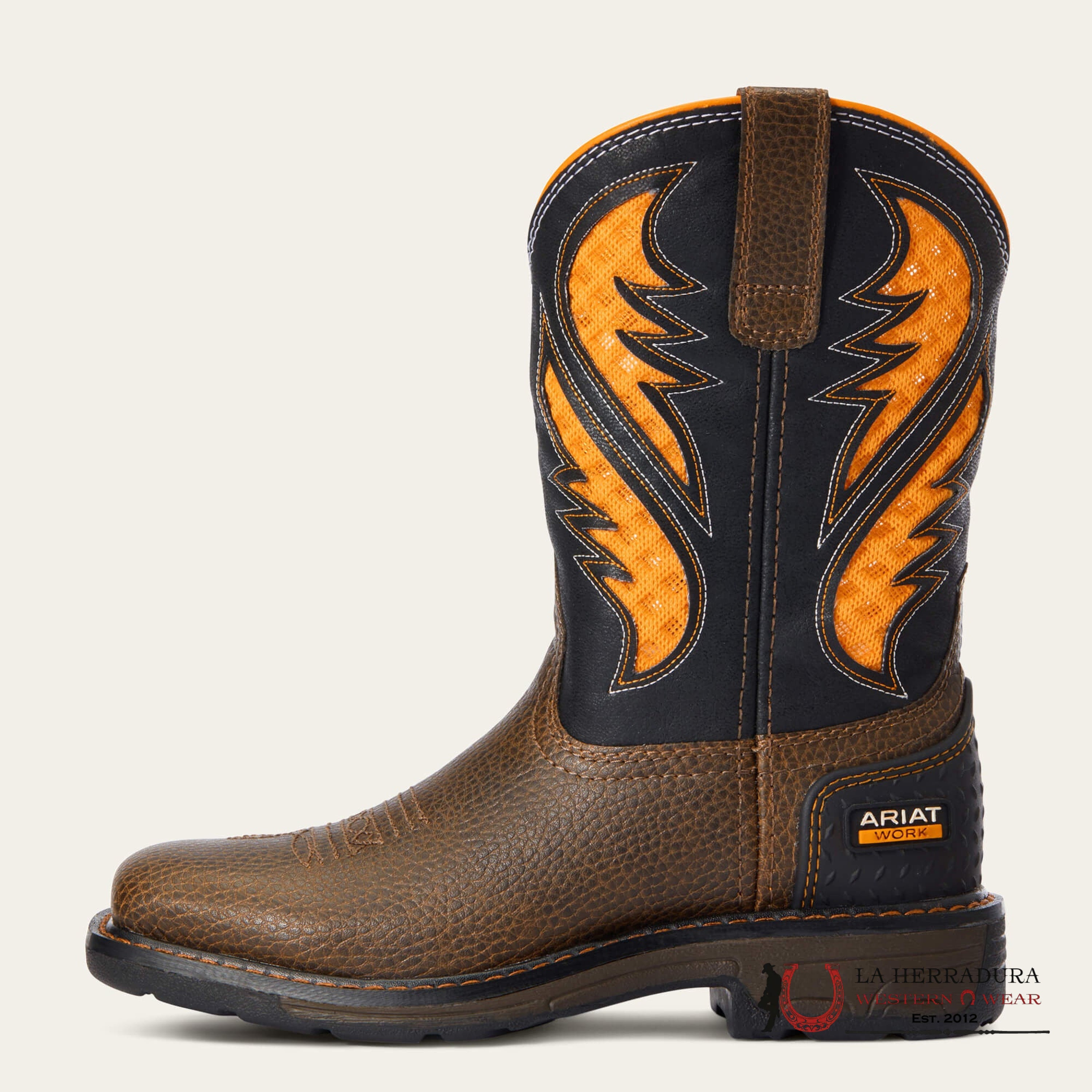 ARIAT KIDS WORK VENTEK COCOA BROWN/WORK ORANGE -10034159 NIÑOS