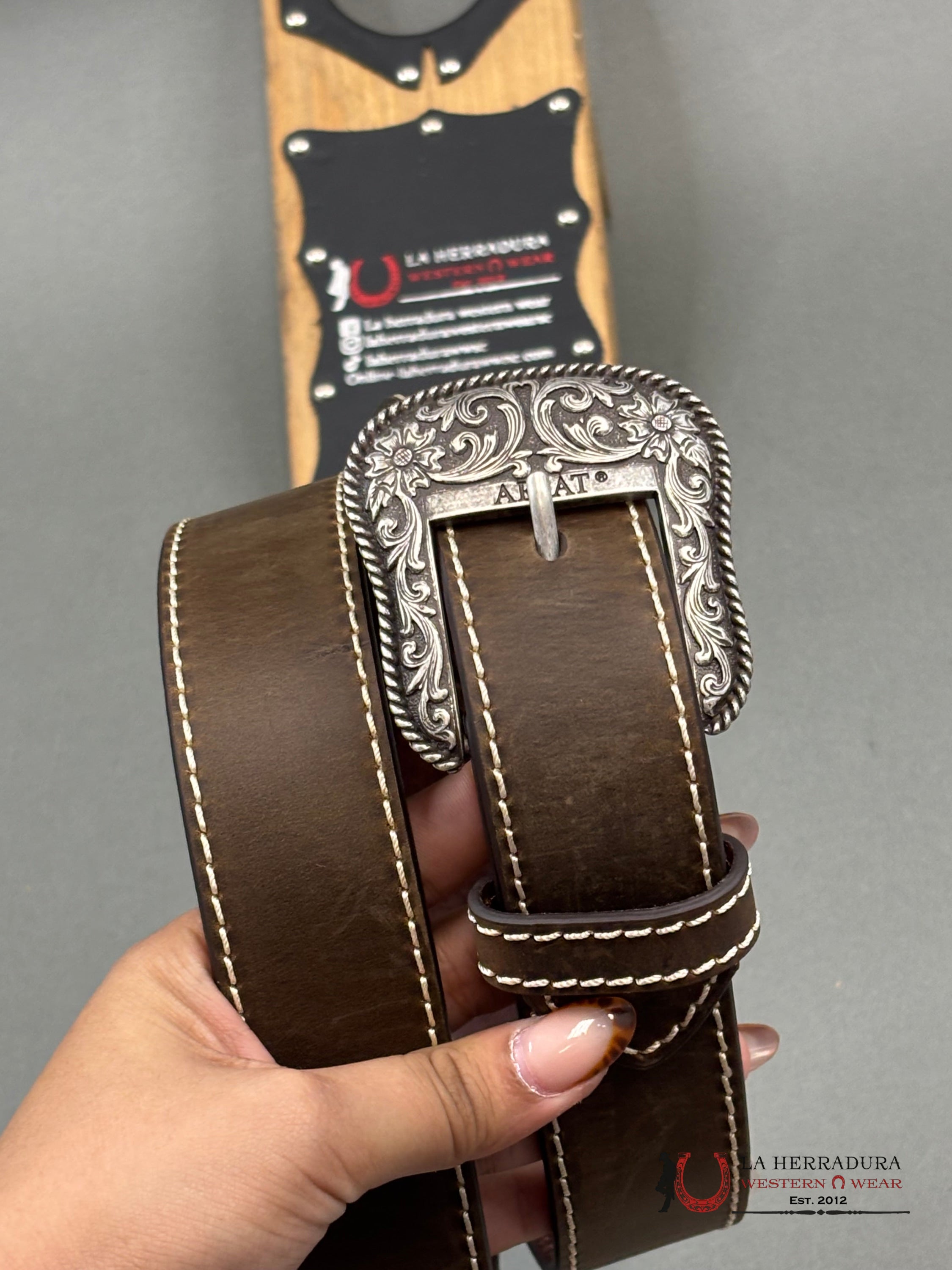 Ariat Ladies Brown Belt With Removable Buckle Cinturones Mujeres