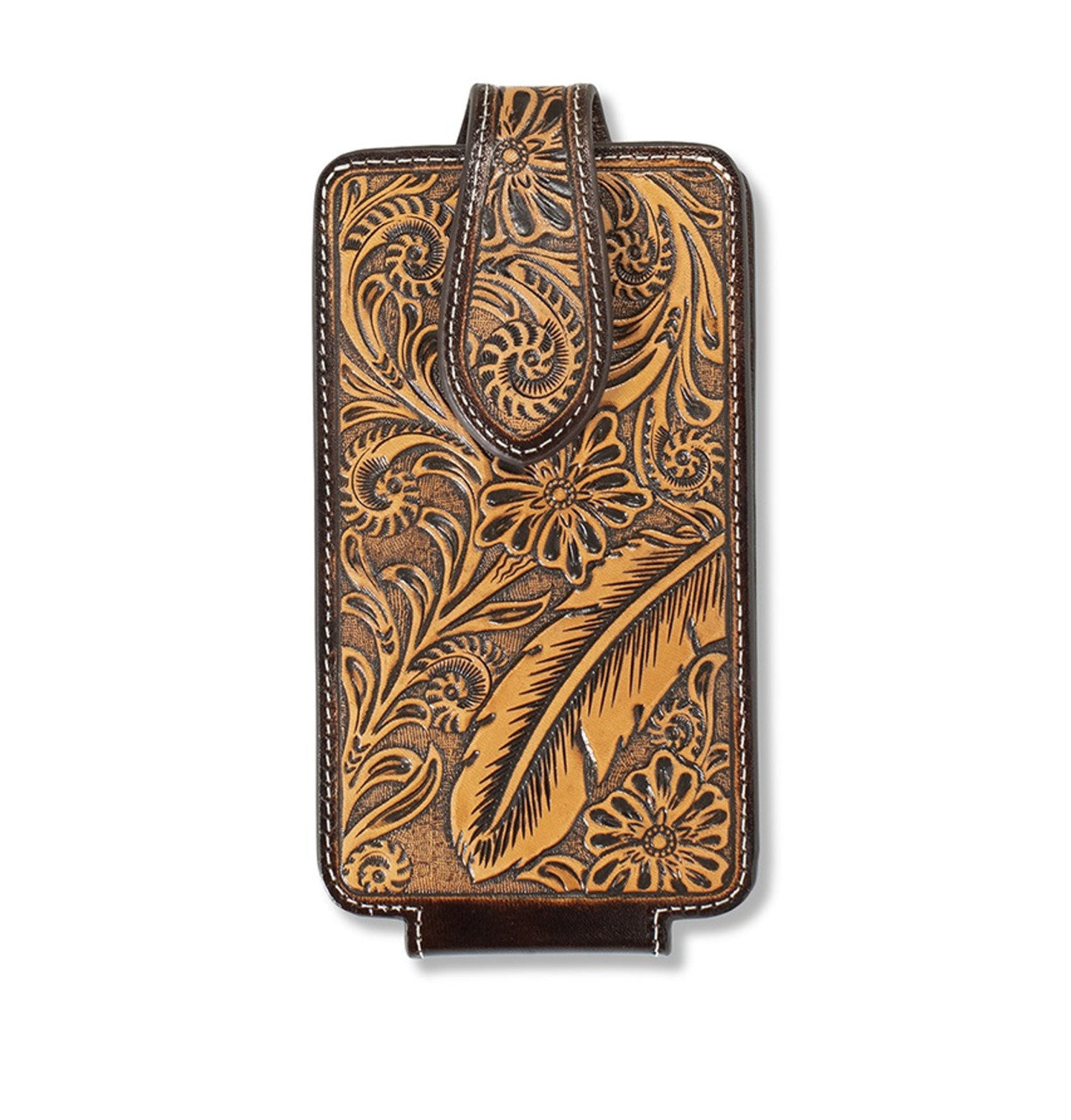 ARIAT LEATHER PHONE CASE BROWN A0603802